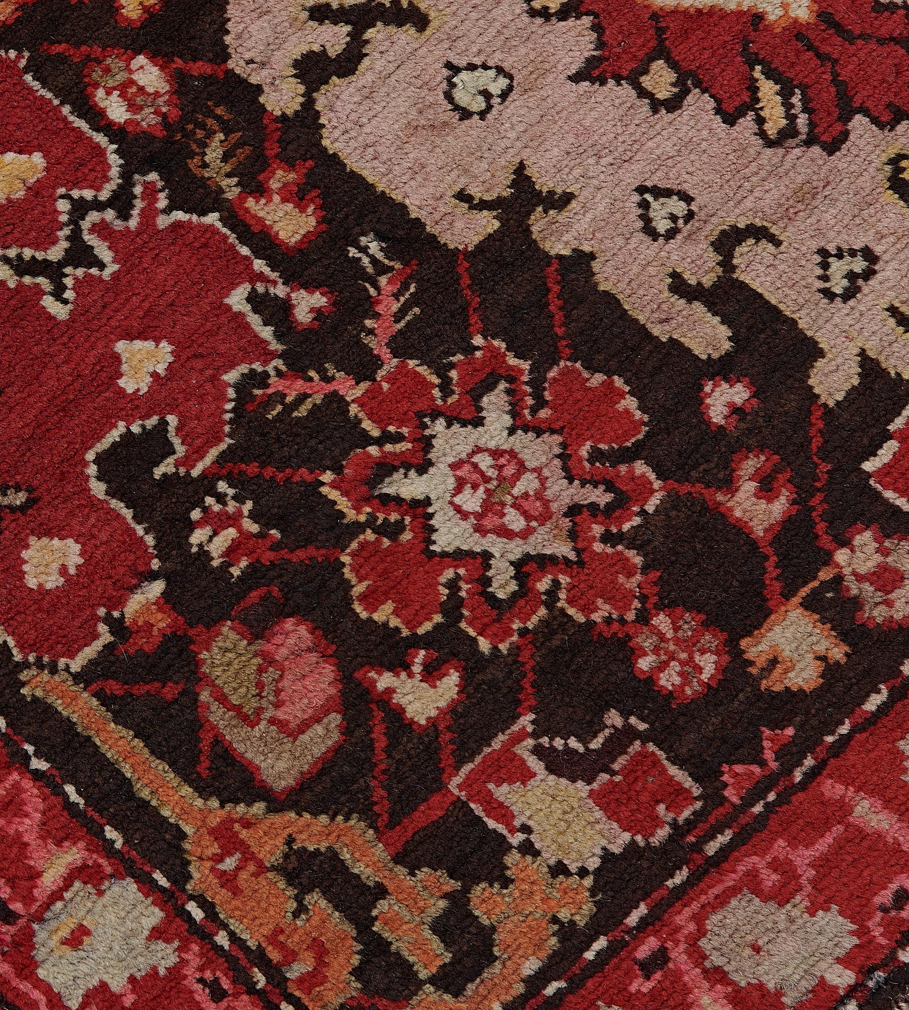 Wool Hand-knotted Early 20th Century Floral Karabagh Runner For Sale