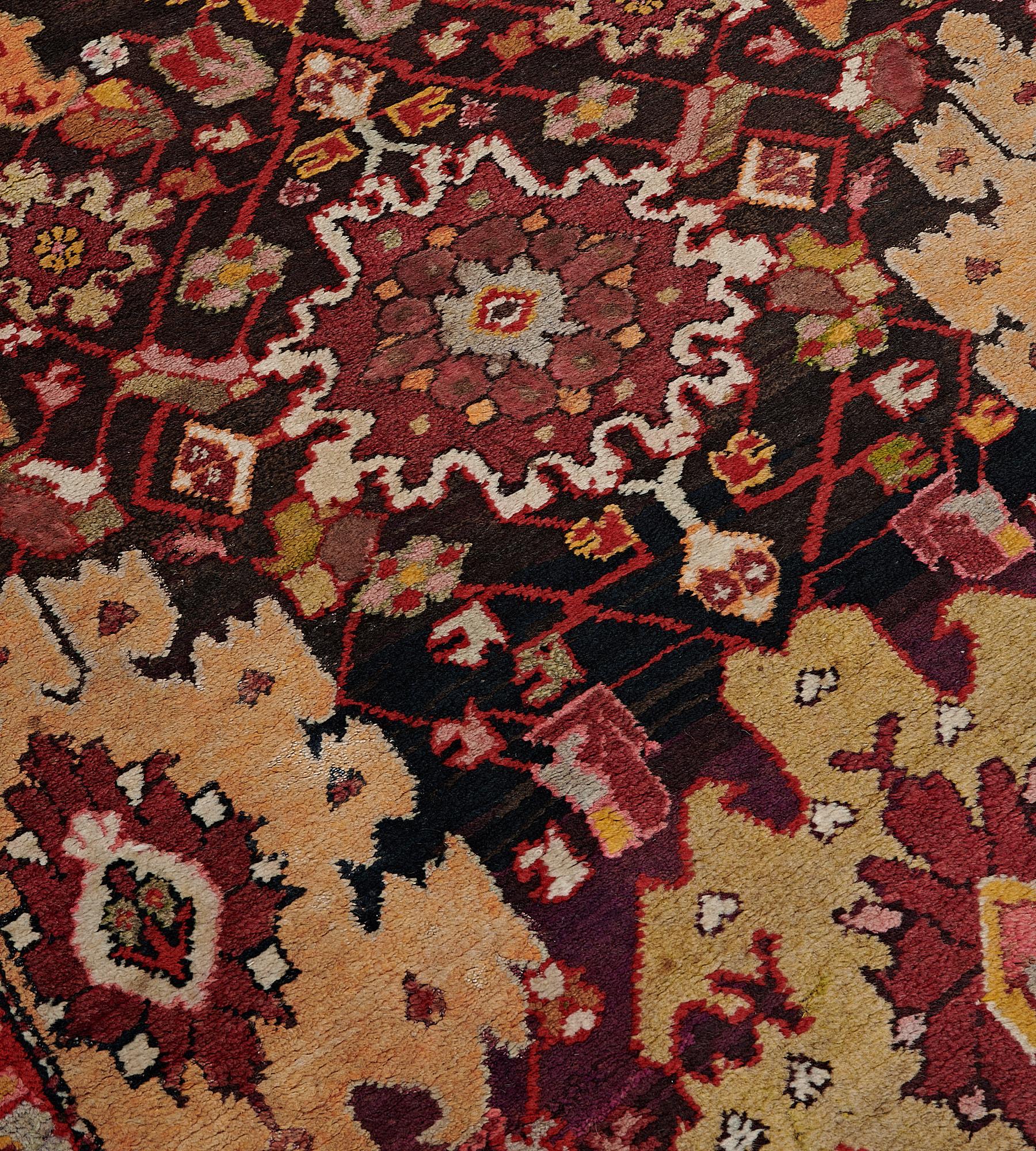 Hand-knotted Early 20th Century Floral Karabagh Runner For Sale 1