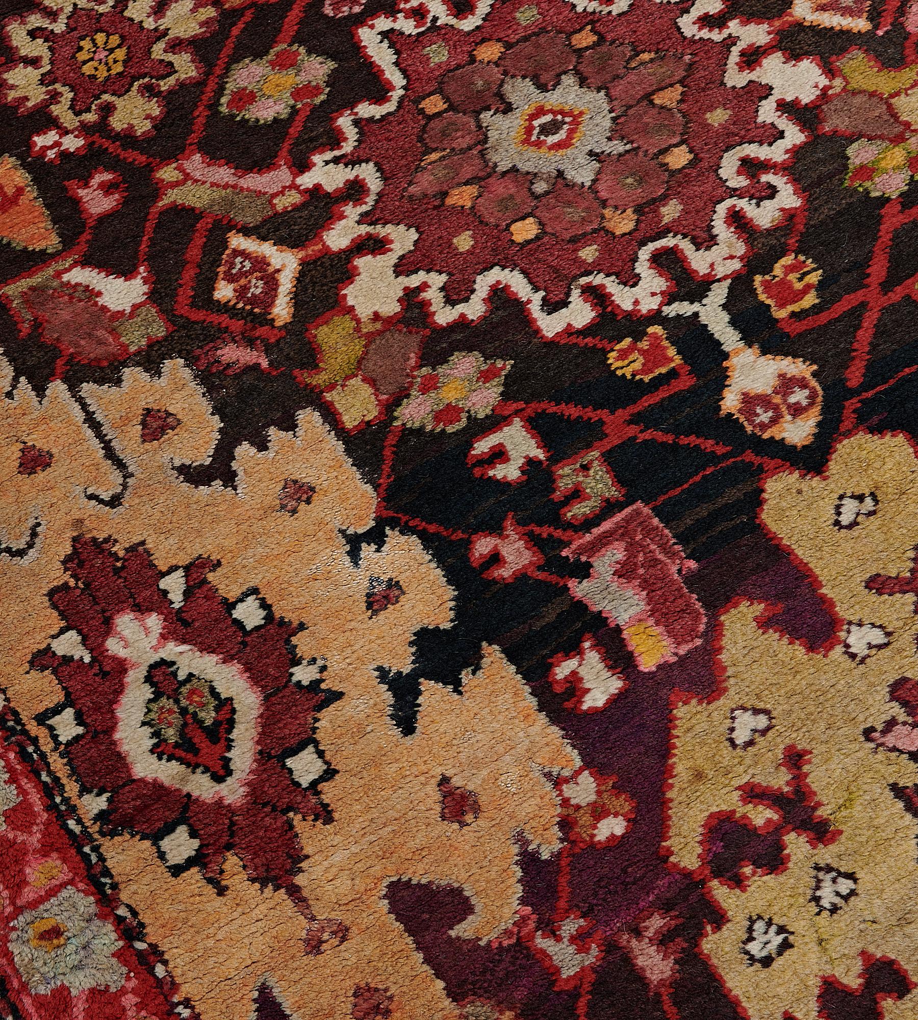 Hand-knotted Early 20th Century Floral Karabagh Runner For Sale 2