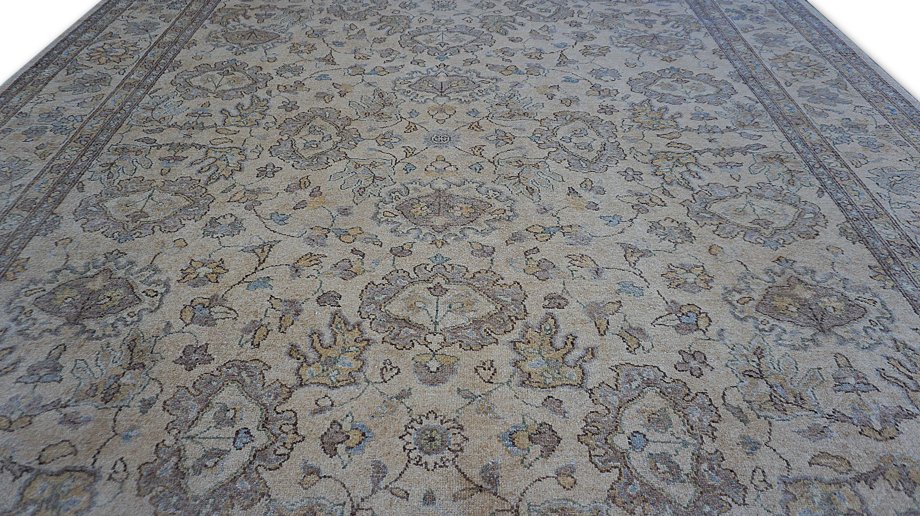 Tapis de laine à motifs Sultanabad noués à la main 8'10''x11'11''. Neuf - En vente à Torrance, CA