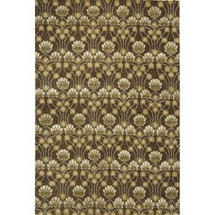 Luxuriöser moderner handgeknüpfter Empress Arts & Craft Brown 12x16 Teppich