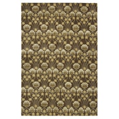 Luxury Modern Hand-Knotted Empress Arts & Crafts Brown 12x16 Rug