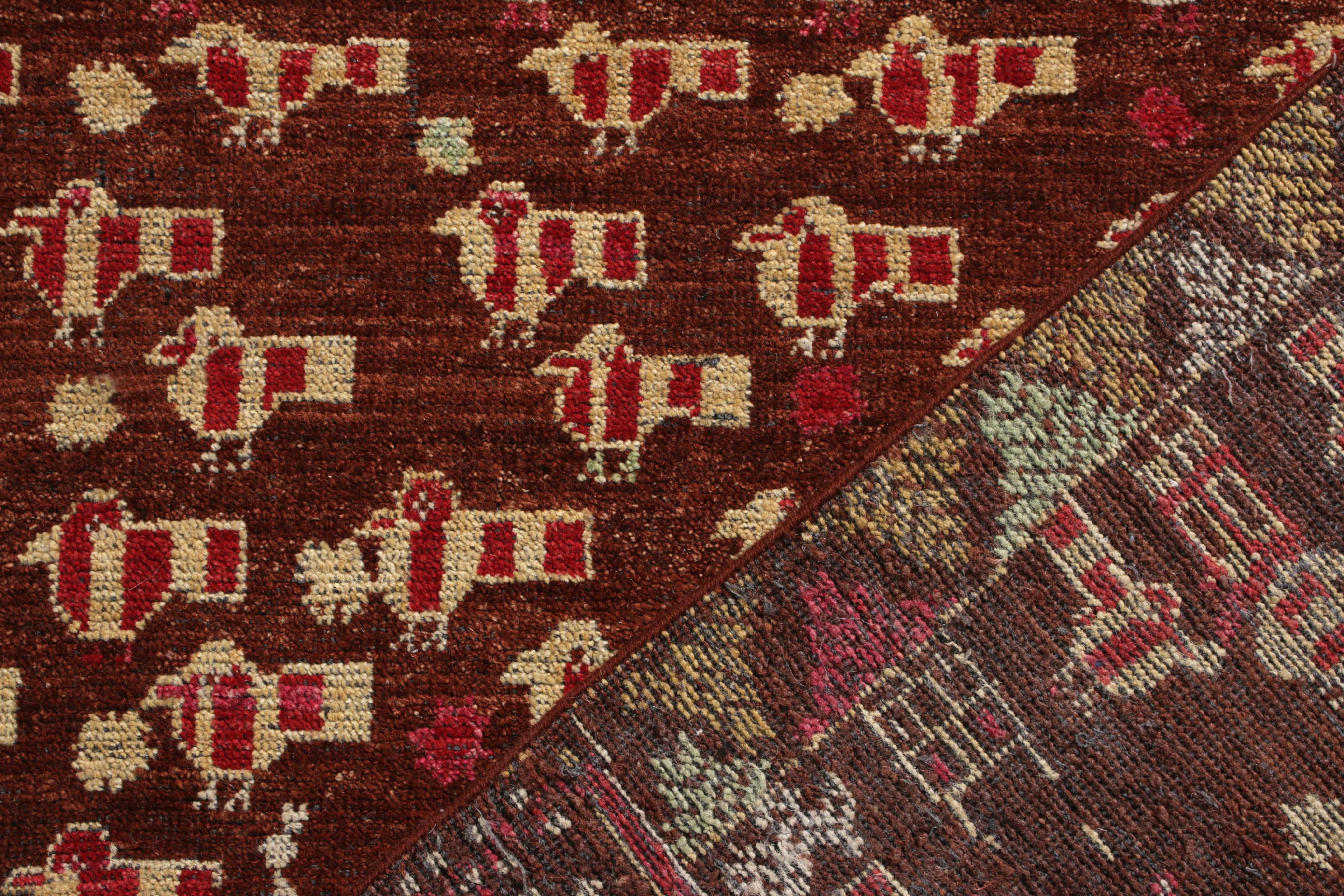 Hand-Knotted Ersari Style Rug in Red and Brown Tribal Pattern by Rug & Kilim In New Condition For Sale In Long Island City, NY