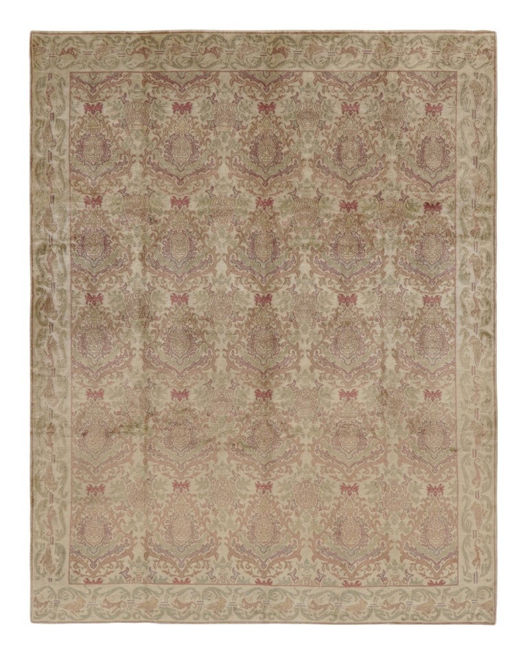 Rug & Kilim’s European Style Rug in Beige Brown with Floral Patterns “Granada”