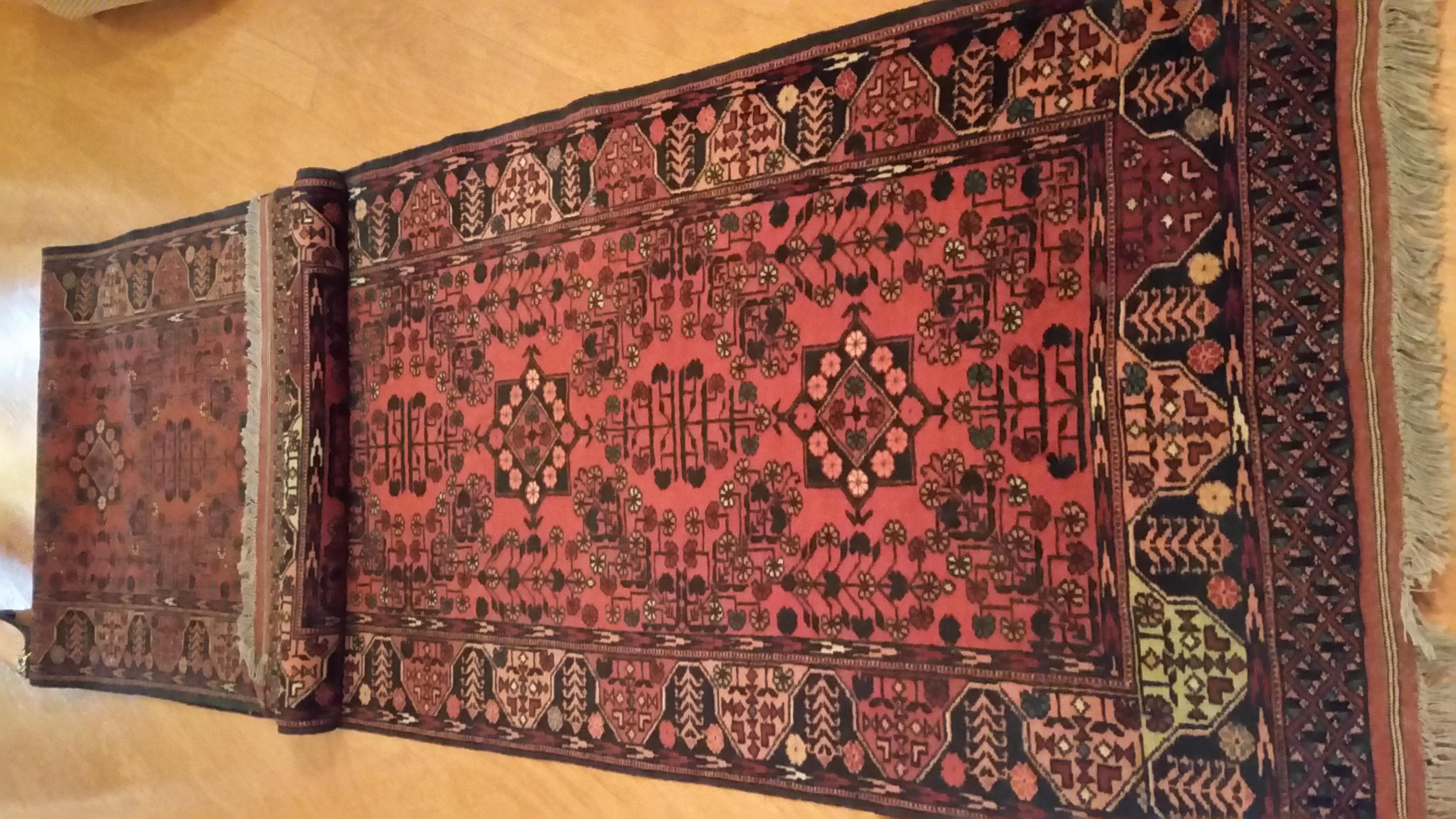 Moorish Hand-Knotted Extra Long Oriental Runner, Wool and Cotton 'All Over Pattern' For Sale
