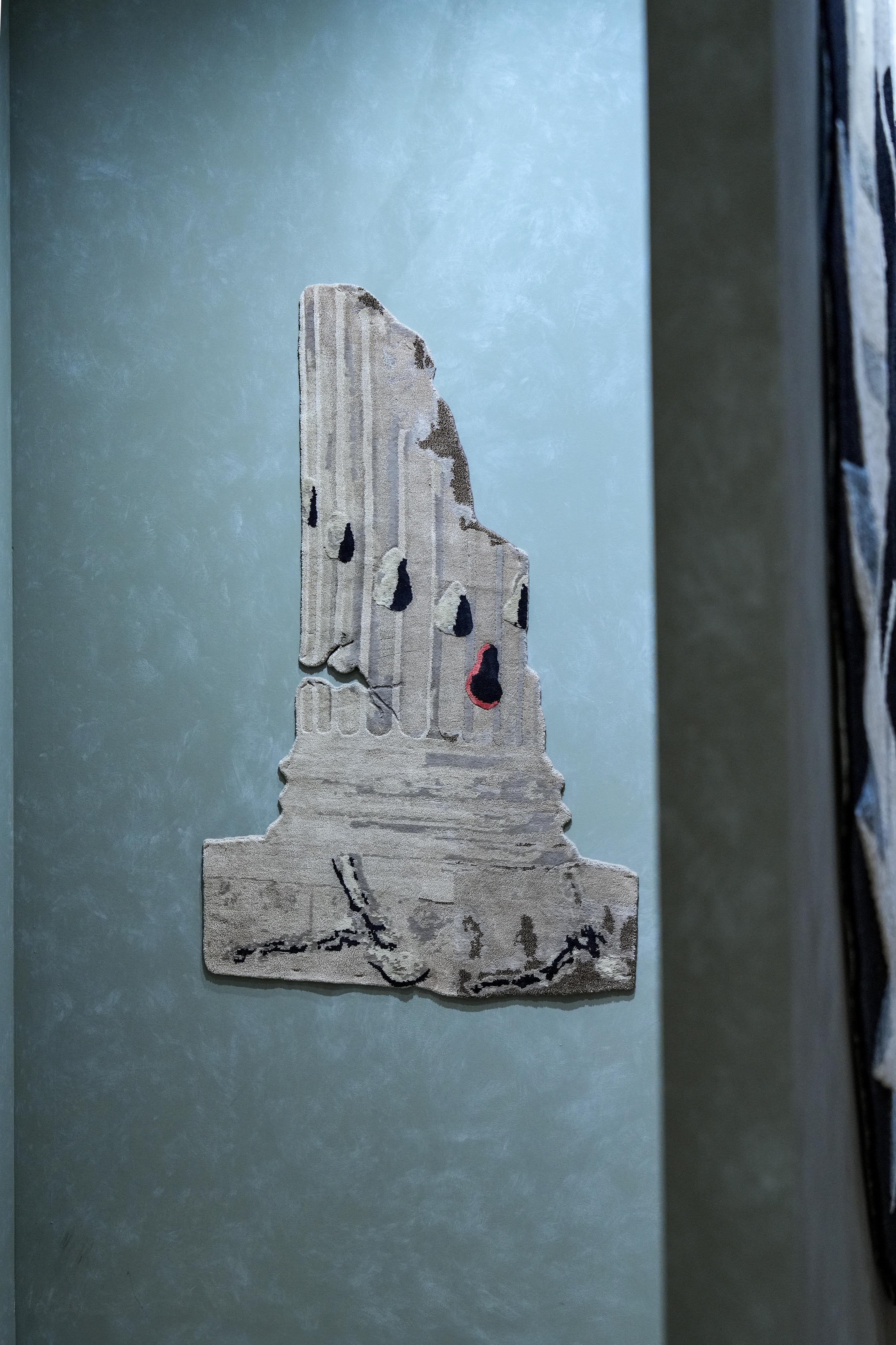 Hand-Carved Hand-Knotted Figurative Roman Rug & Tapestry Made from Wool, Silk and Linen (L) For Sale