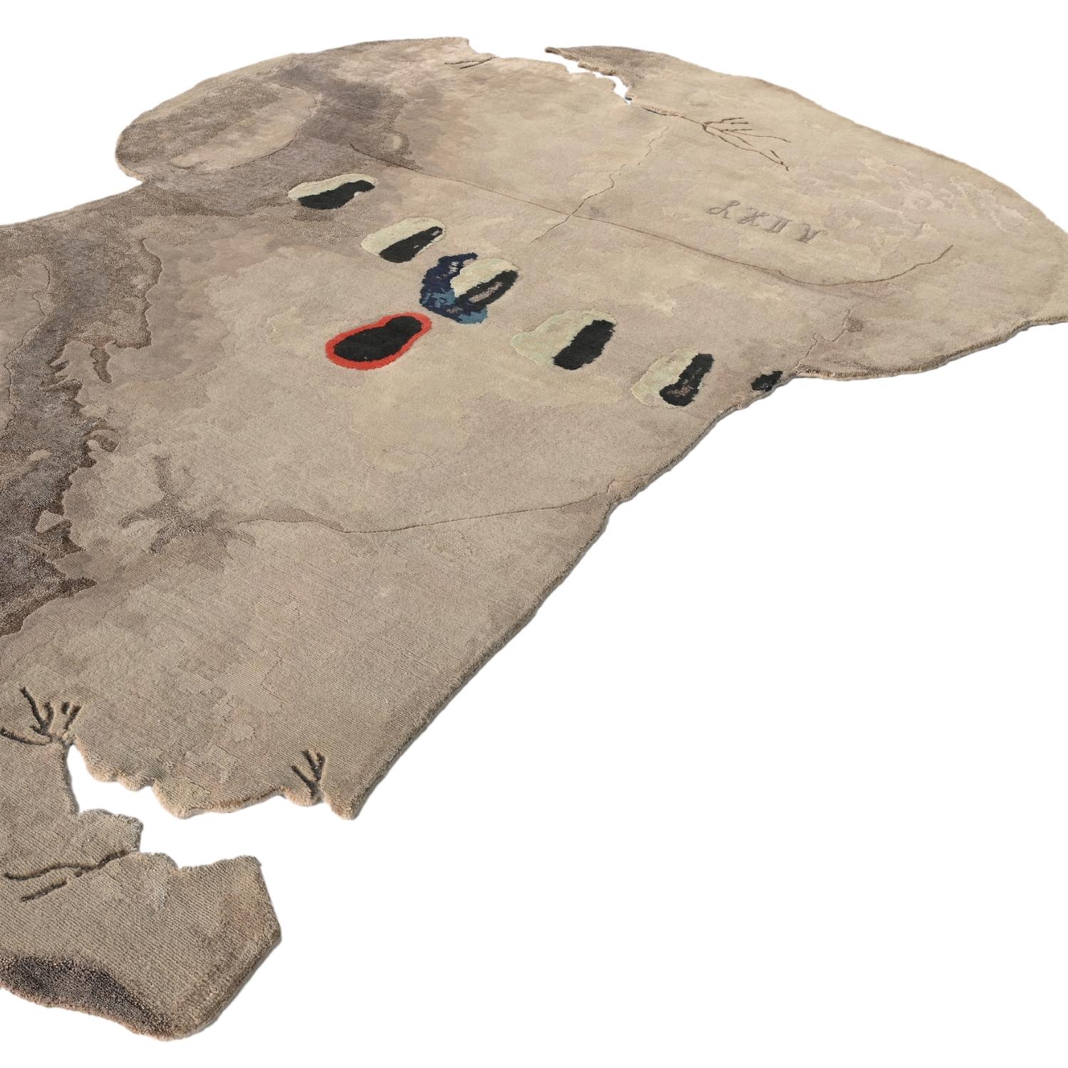Modern Hand-Knotted Figurative Rug & Tapestry Made from Wool, Silk and Linen (S) For Sale