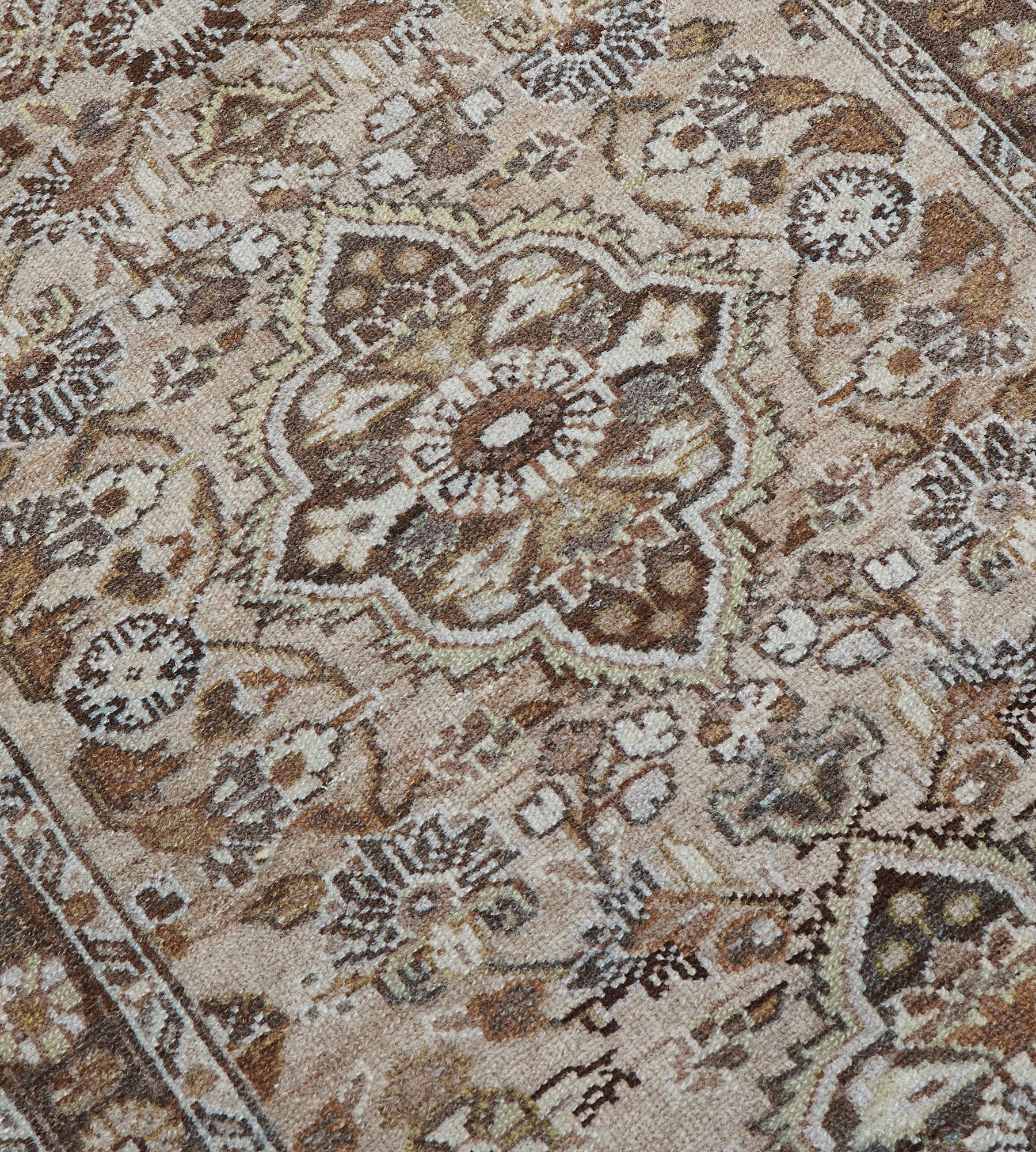 20th Century Hand-Knotted Floral Antique Wool Persian Malayer Runner For Sale