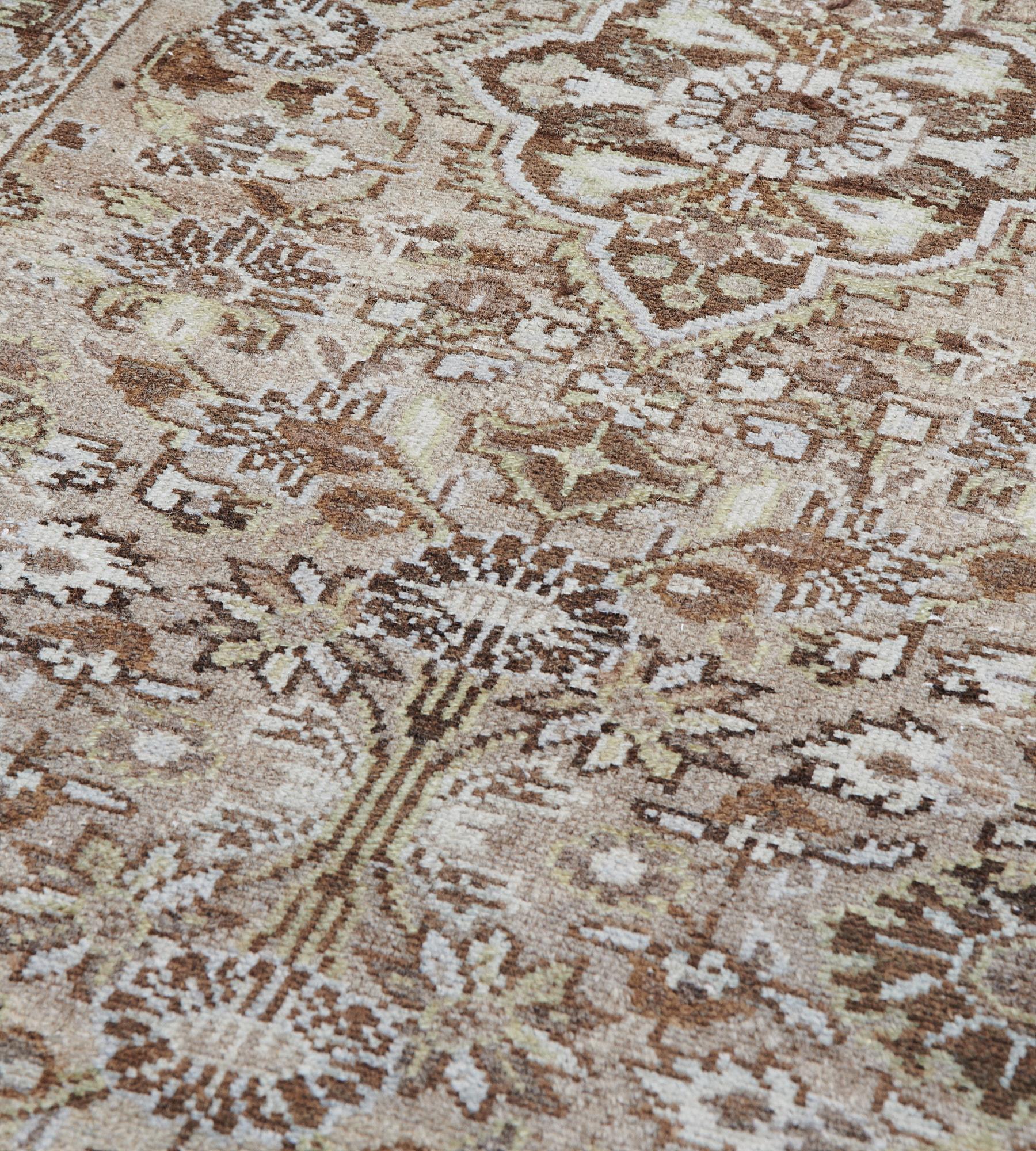 Hand-Knotted Floral Antique Wool Persian Malayer Runner For Sale 2