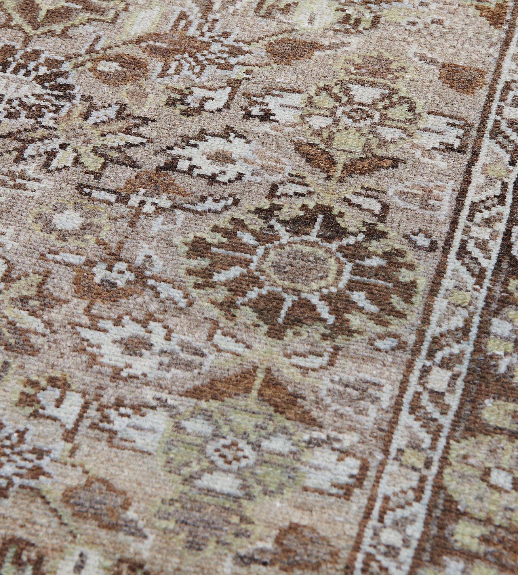 Hand-Knotted Floral Antique Wool Persian Malayer Runner For Sale 3