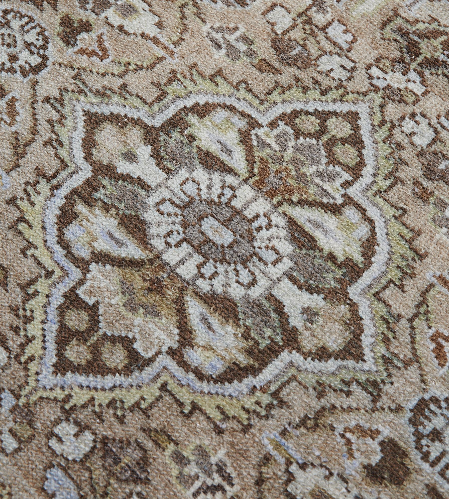Hand-Knotted Floral Antique Wool Persian Malayer Runner For Sale 5
