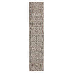 Hand-Knotted Floral Antique Wool Persian Malayer Runner