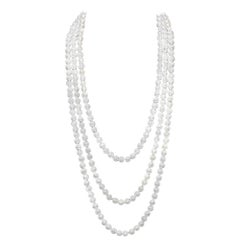 Hand Knotted Freshwater Pearl Necklace with 14 Karat Gold Clasp
