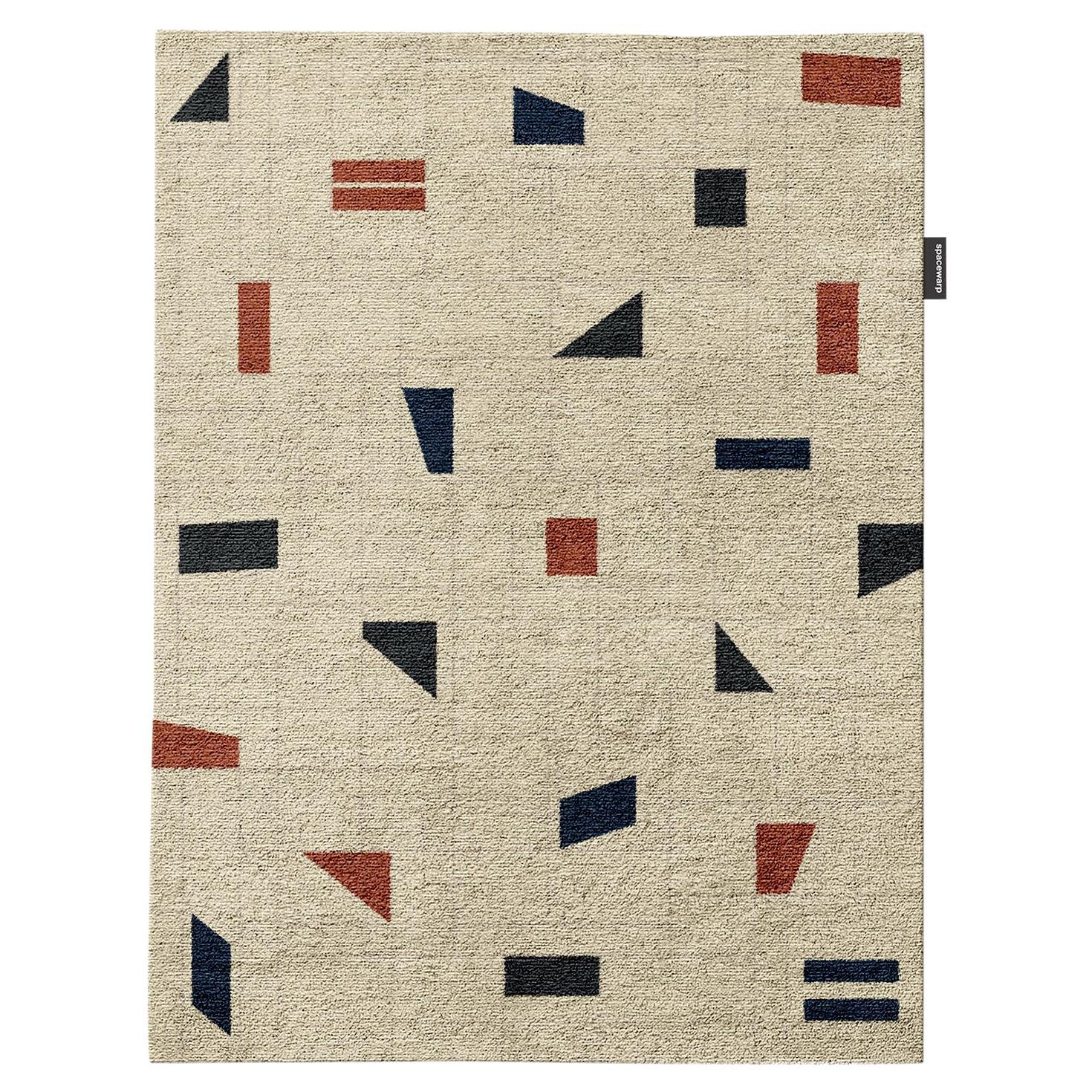 Hand Knotted Modern Geo Concrete Rug by Spacewarp For Sale