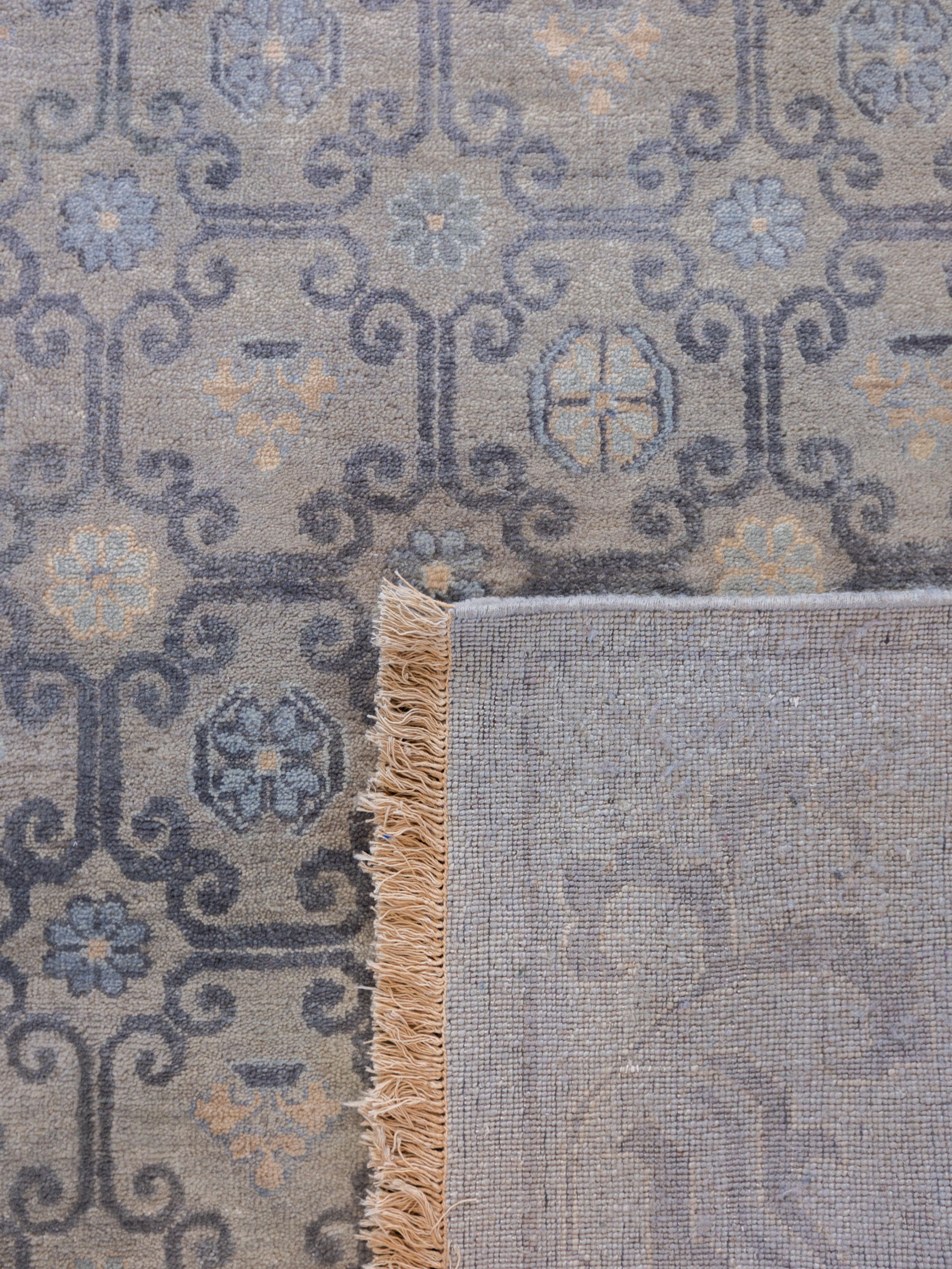 Wool Hand-Knotted Gray Transitional Persian Khotan Carpet, 9' x 12'
