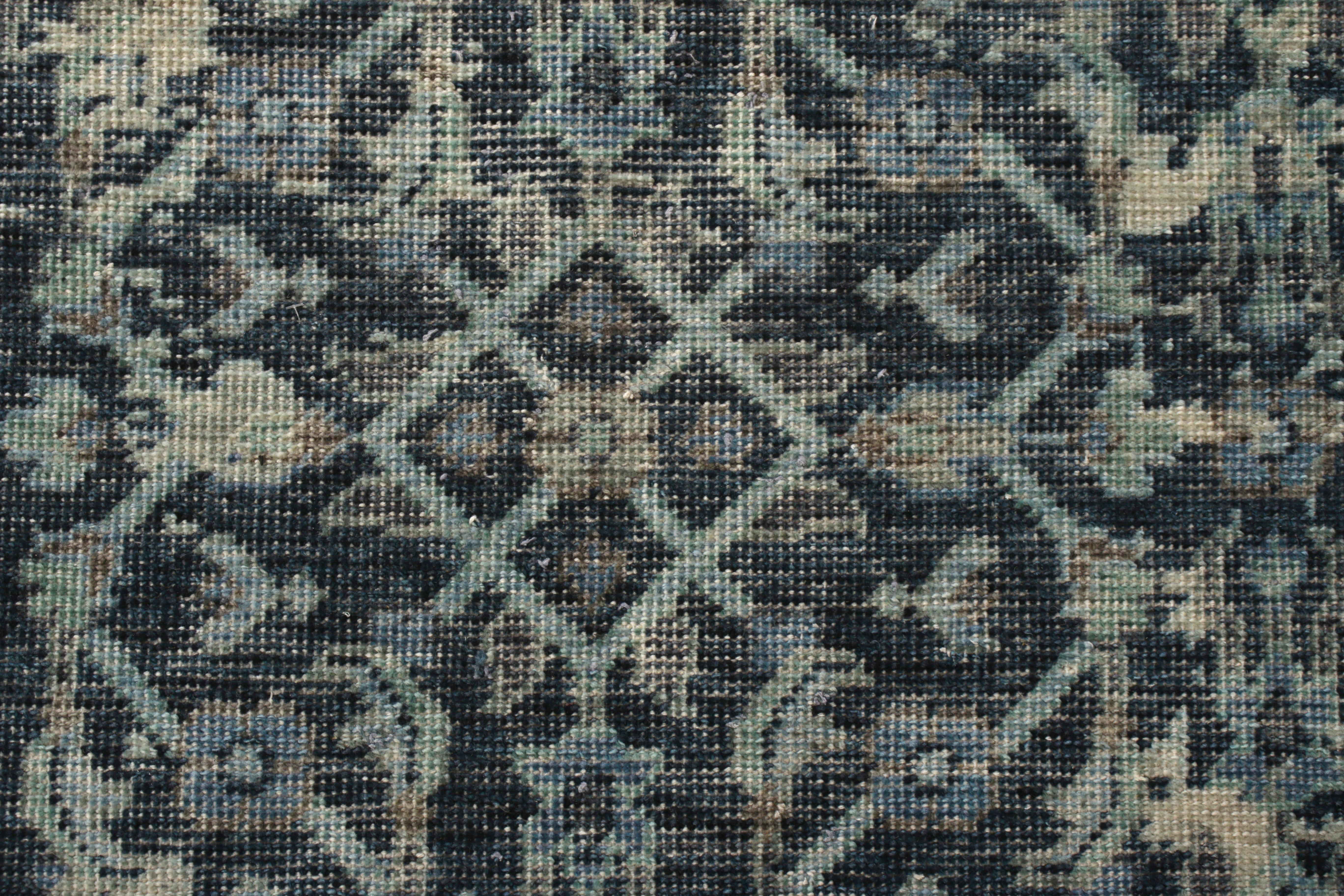 Handgeknüpfter Teppich & Kelim-Teppich im Herati-Stil mit blauem klassischen Muster (Indisch) im Angebot