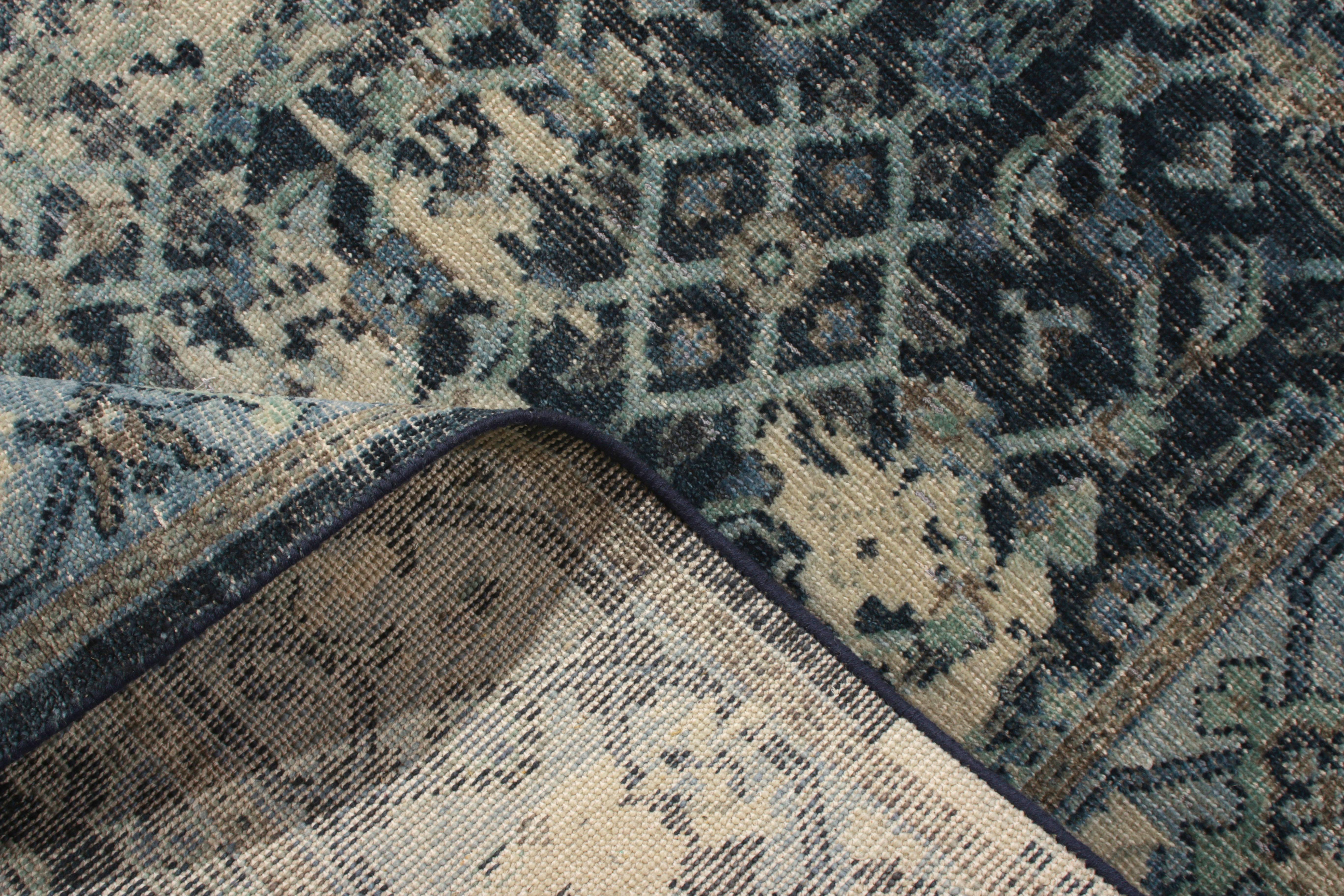 Handgeknüpfter Teppich & Kelim-Teppich im Herati-Stil mit blauem klassischen Muster (21. Jahrhundert und zeitgenössisch) im Angebot