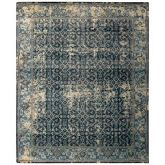 Hand Knotted Herati-Style Rug Blue Classic Pattern by Rug & Kilim