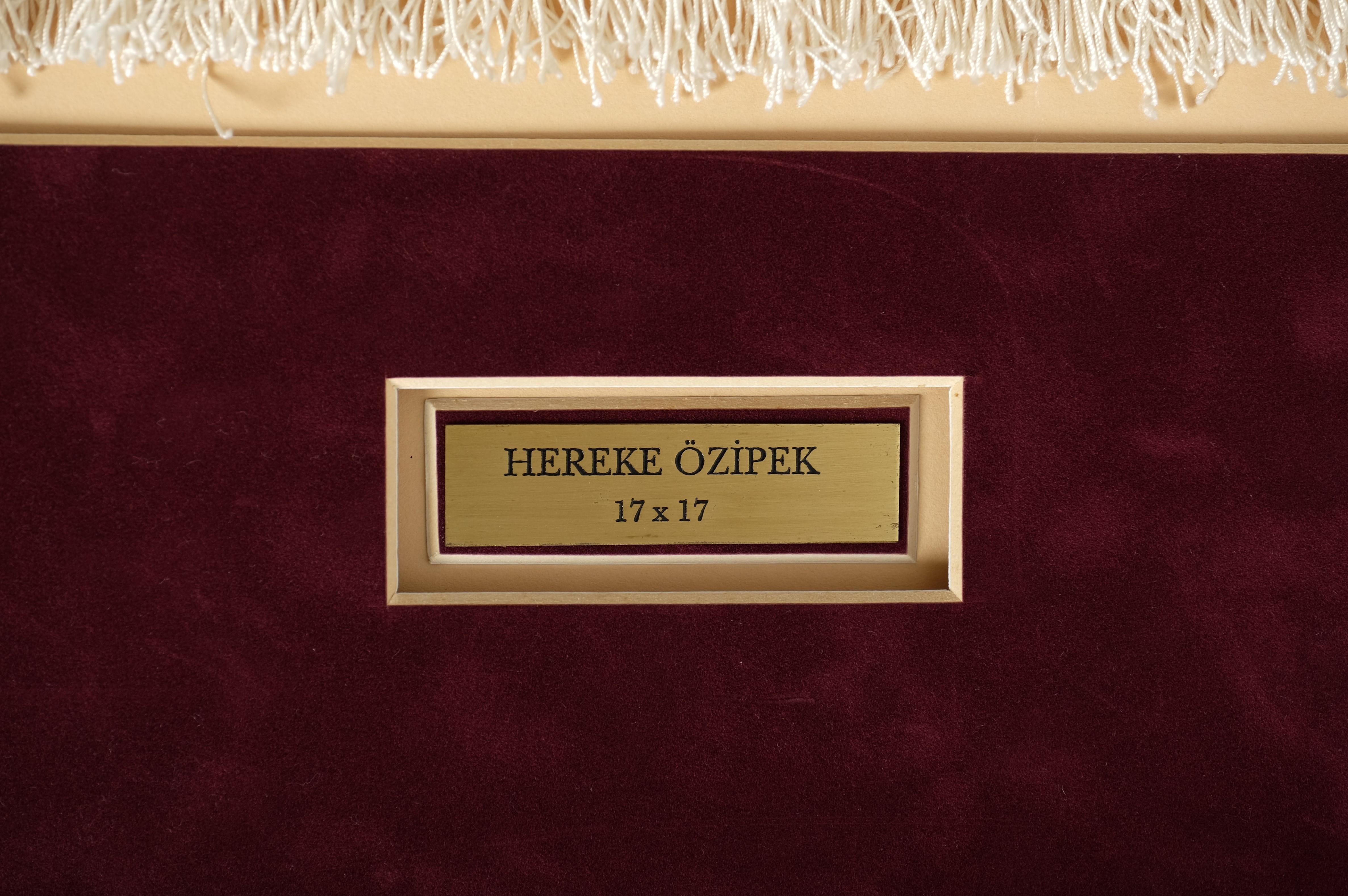 Handgeknüpfter Hereke Özipek Seidenteppich Wandteppich in Rahmen, 17 x 17 Knots, Türkei im Angebot 7