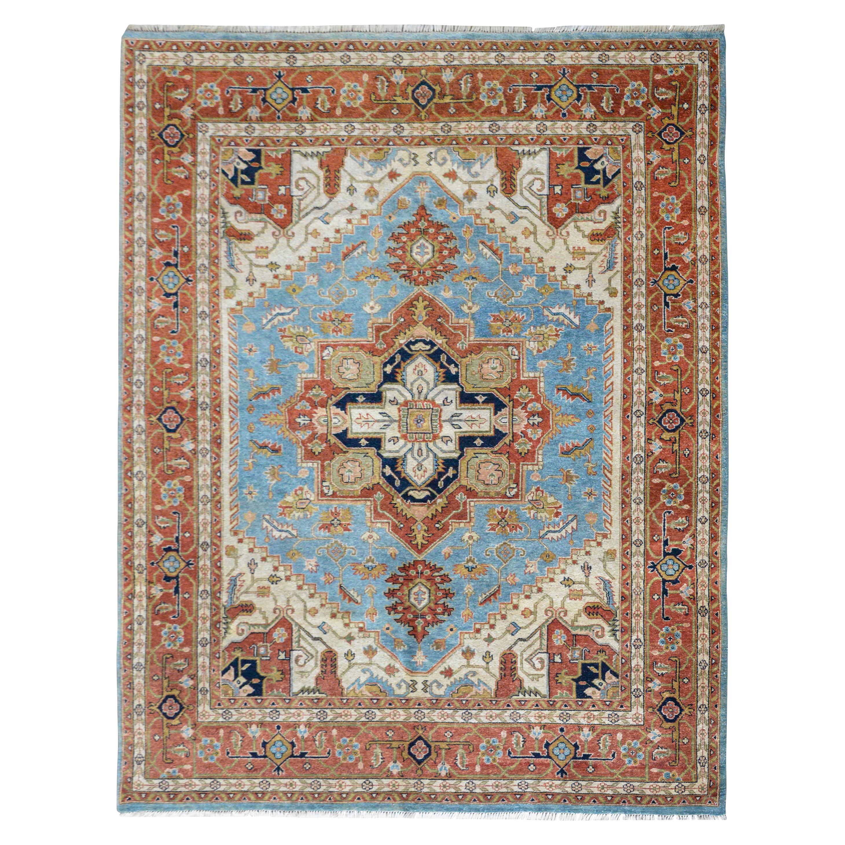 Hand Knotted Heriz-Style Rug For Sale