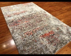 3’x4’11” Marra Modern Hand-Knotted Wool & Bamboo Silk Area Rug