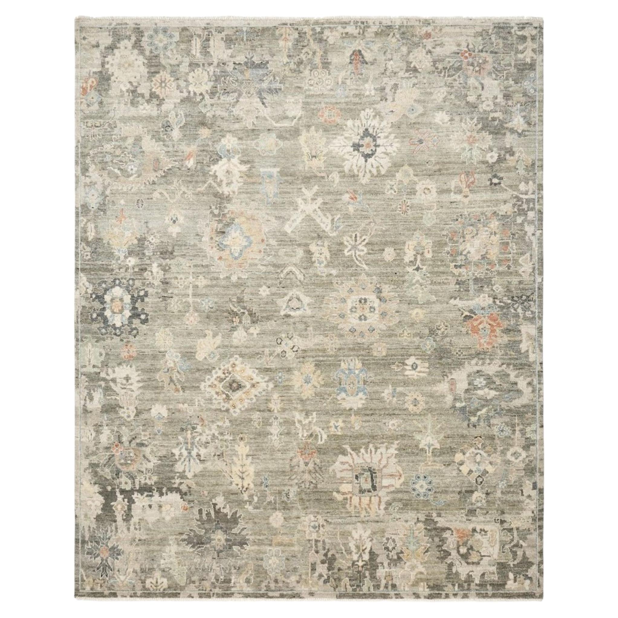 9’3”x11’9” Myra Transitional Hand-Knotted Wool Designer Area Rug
