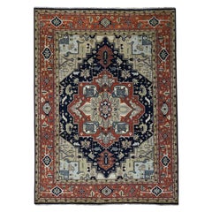 Hand Knotted Indo Heriz Design Pure Wool Oriental Rug