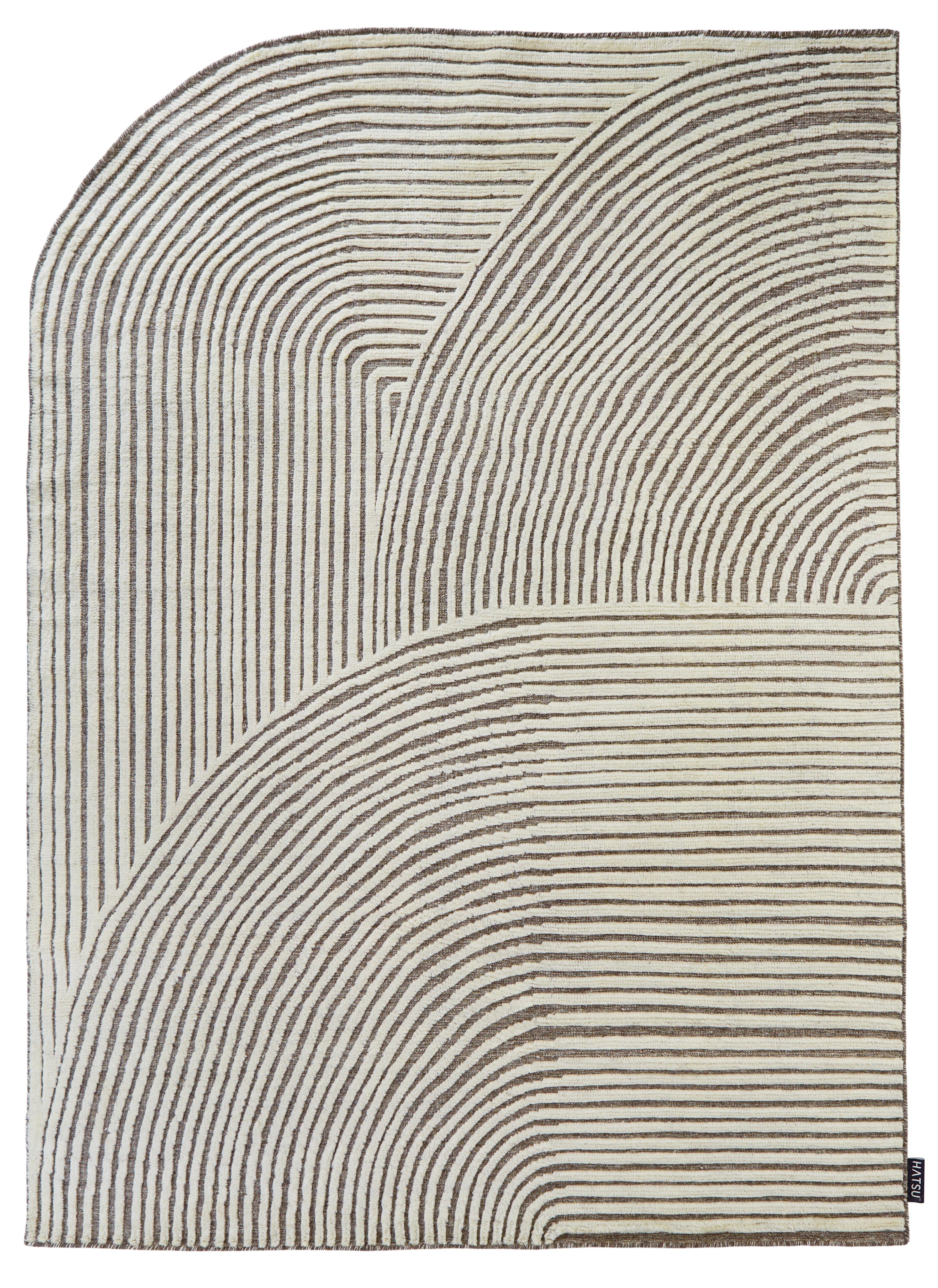 Hand Knotted Irreguler rug by Hatsu
Dimensions: D 179 x W 249 cm 
Materials: Wool

Hatsu is a design studio based in Mumbai that creates modern lighting that are unique and immediately recognisable. We started with an idea to make good design