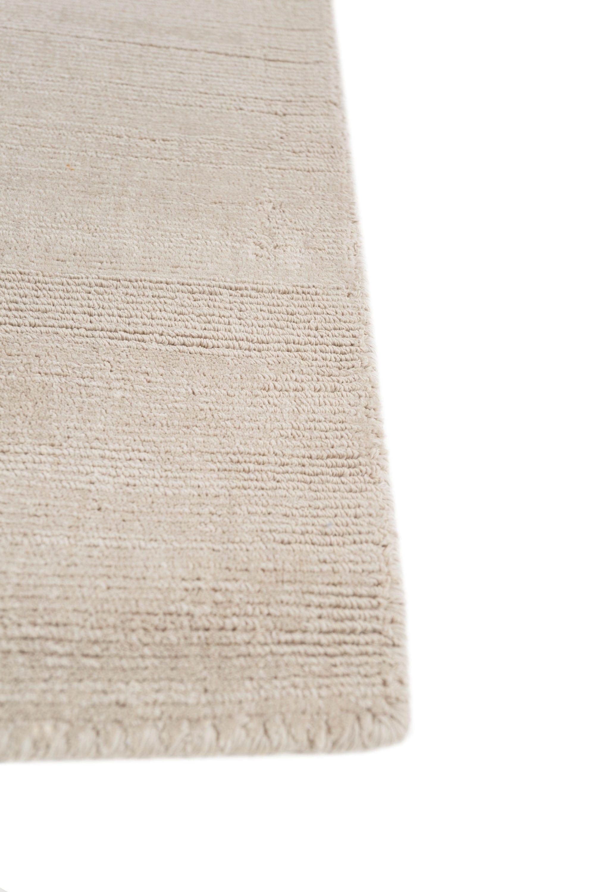 Indiano Tappeto in lana Jaipur annodato a mano in grigio classico, design minimalista e solido in vendita