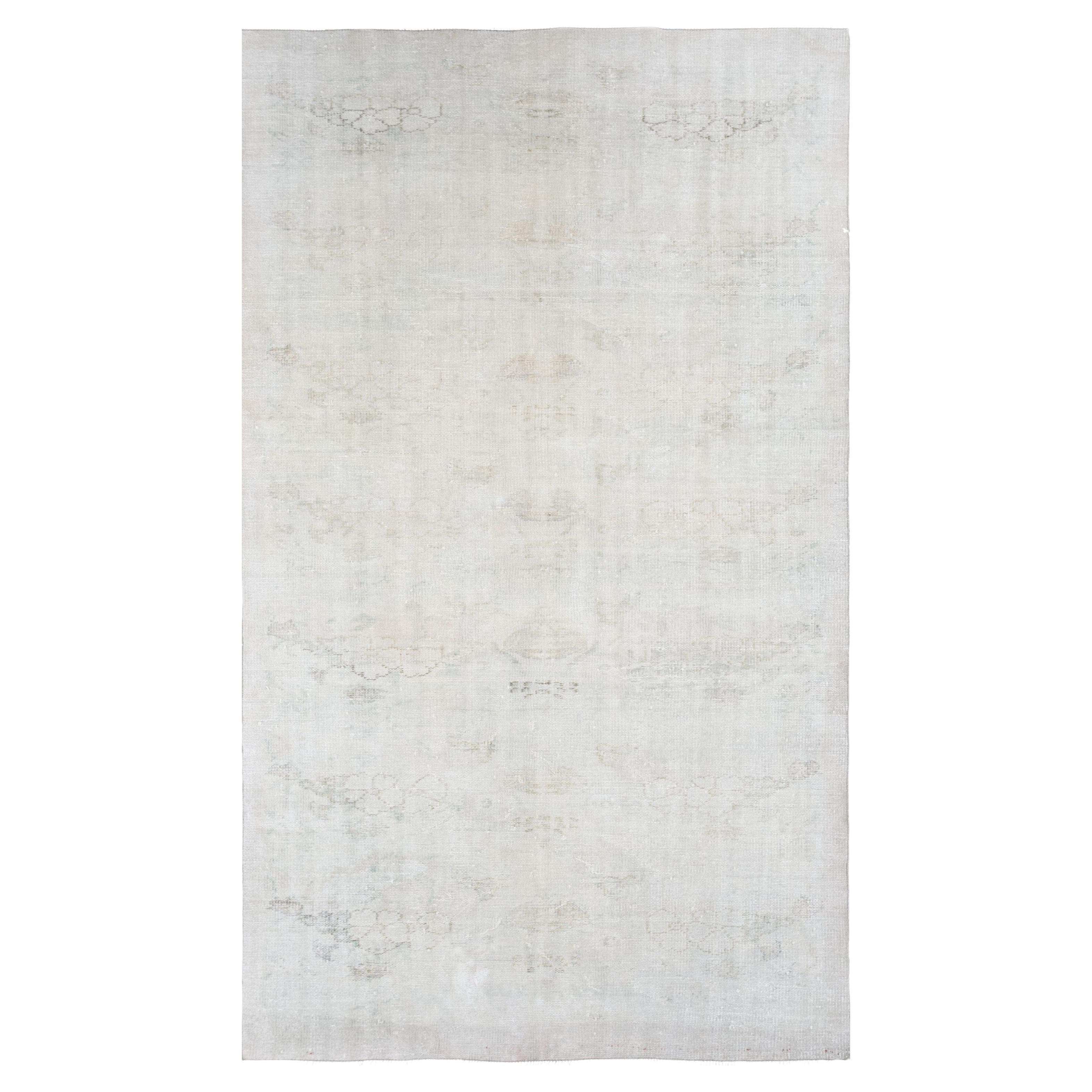Alfombra de Lana Jaipur Anudada a Mano en Blanco Puro, Diseño Sólido Minimalista en venta