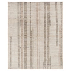 Hand-Knotted Jaipur Wool Rug in Soft Gold, Elegant Textured Design