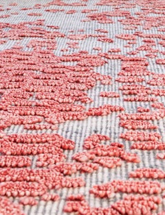 Hand Knotted Japan Small Wool Rug in Coral by GAN