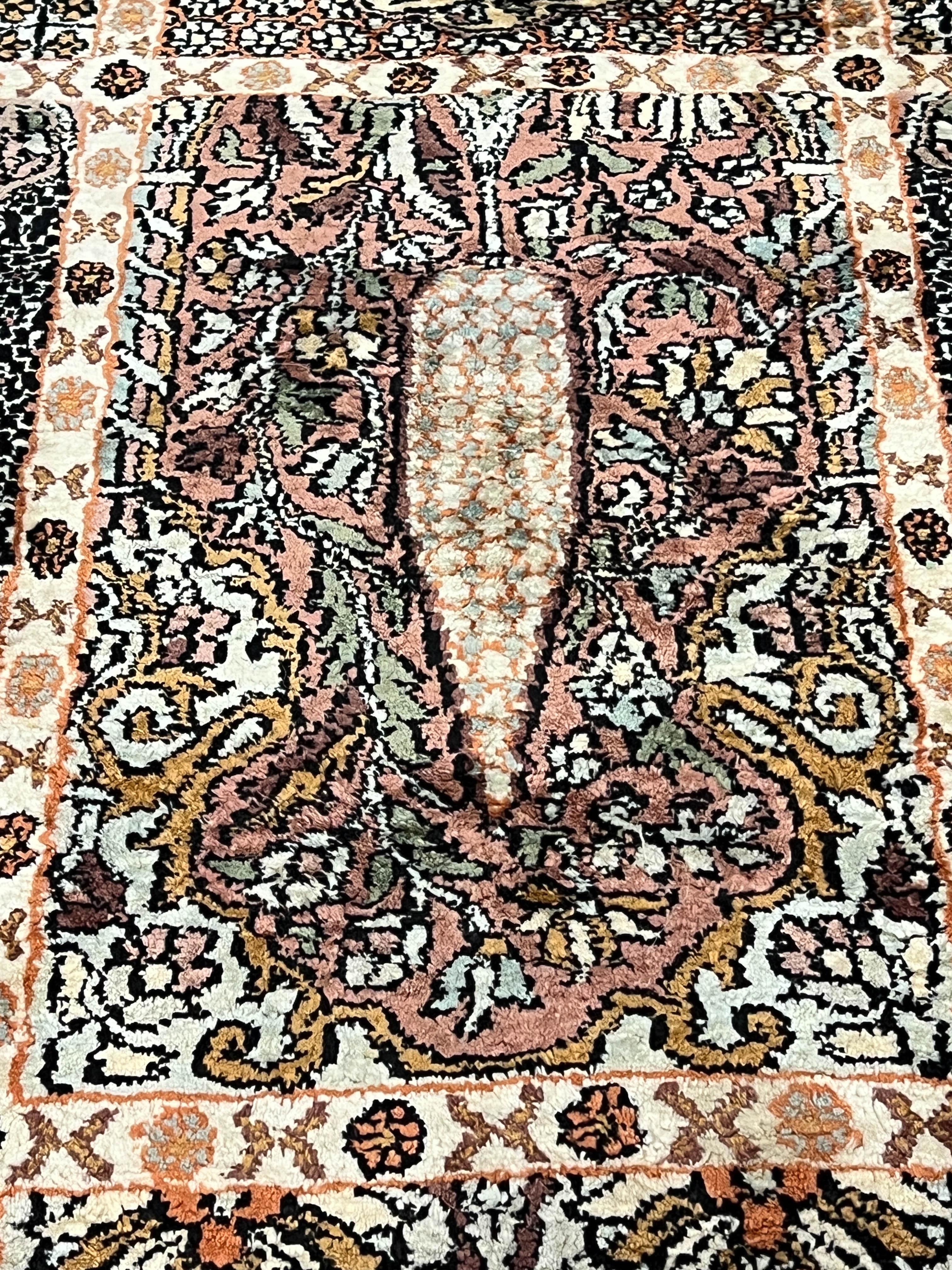 Hand-Knotted Kashmir Silk Pile Rug - 12' x 18' For Sale 5