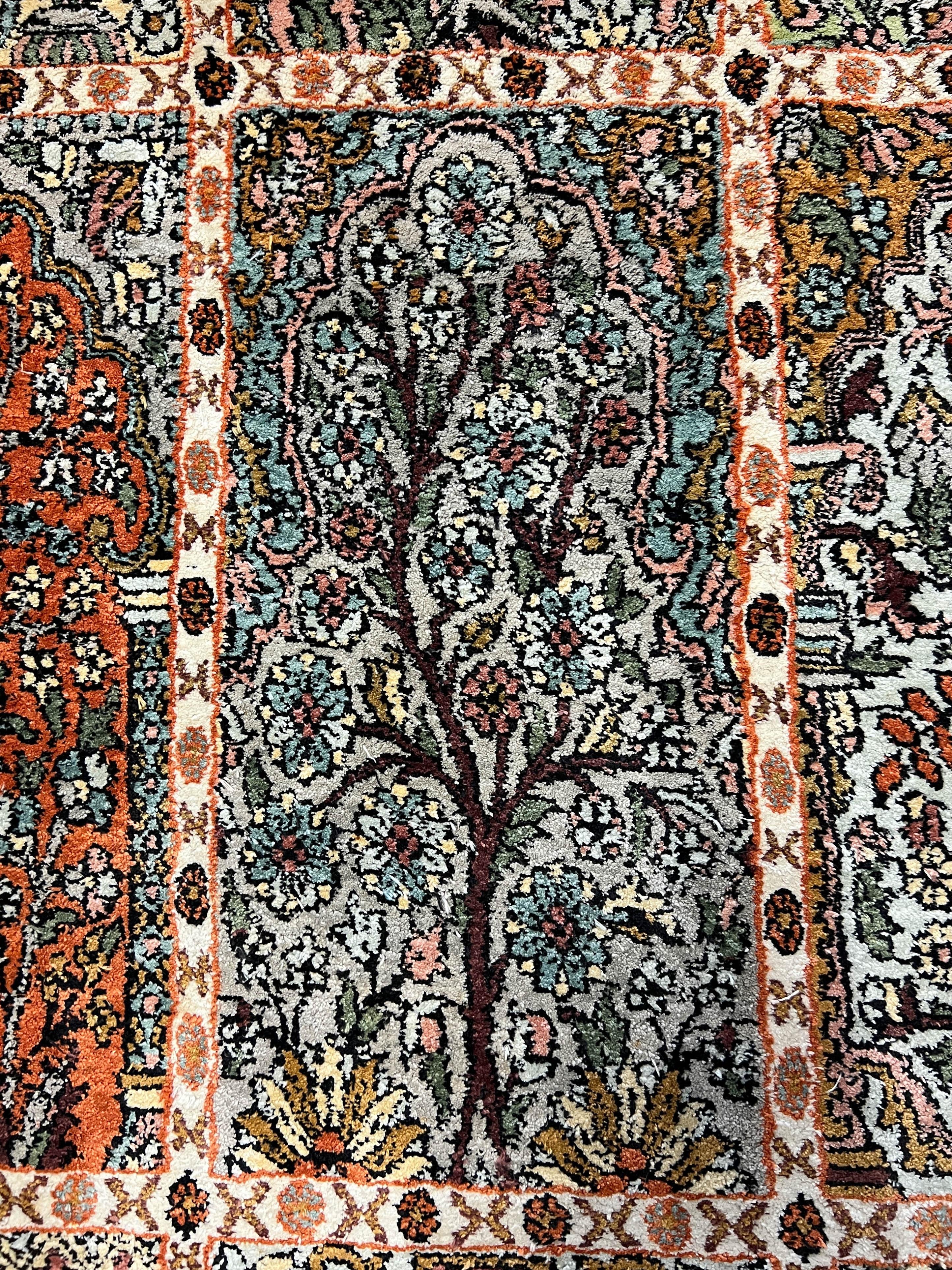 Hand-Knotted Kashmir Silk Pile Rug - 12' x 18' For Sale 7