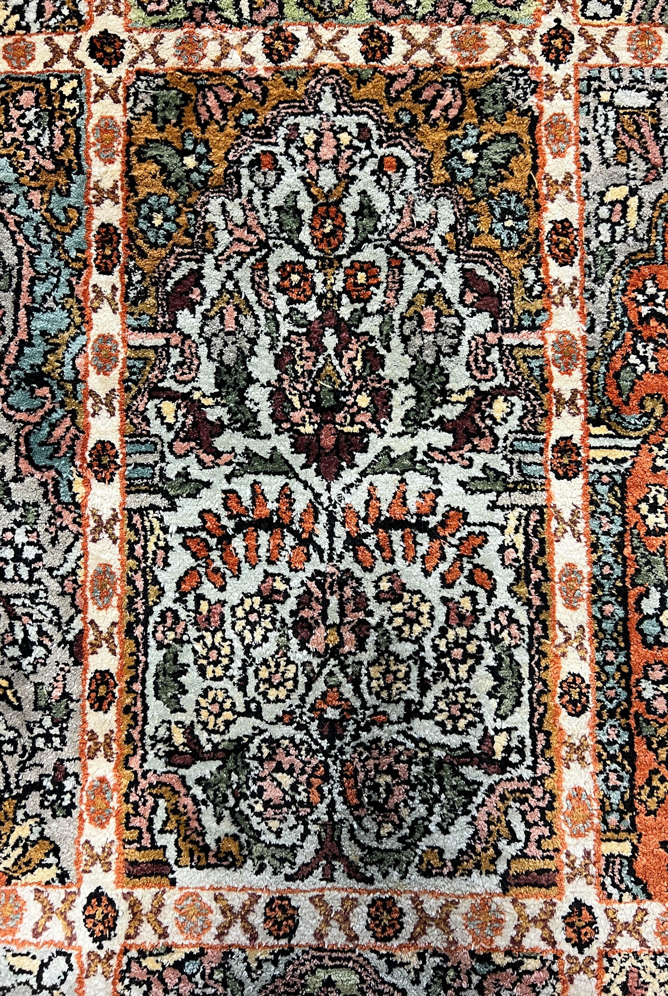 Hand-Knotted Kashmir Silk Pile Rug - 12' x 18' For Sale 9