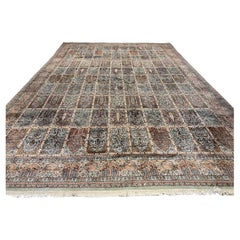 Vintage Hand-Knotted Kashmir Silk Pile Rug - 12' x 18'