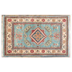 Hand Knotted Kazak Small Carpet, Made in Pakistan