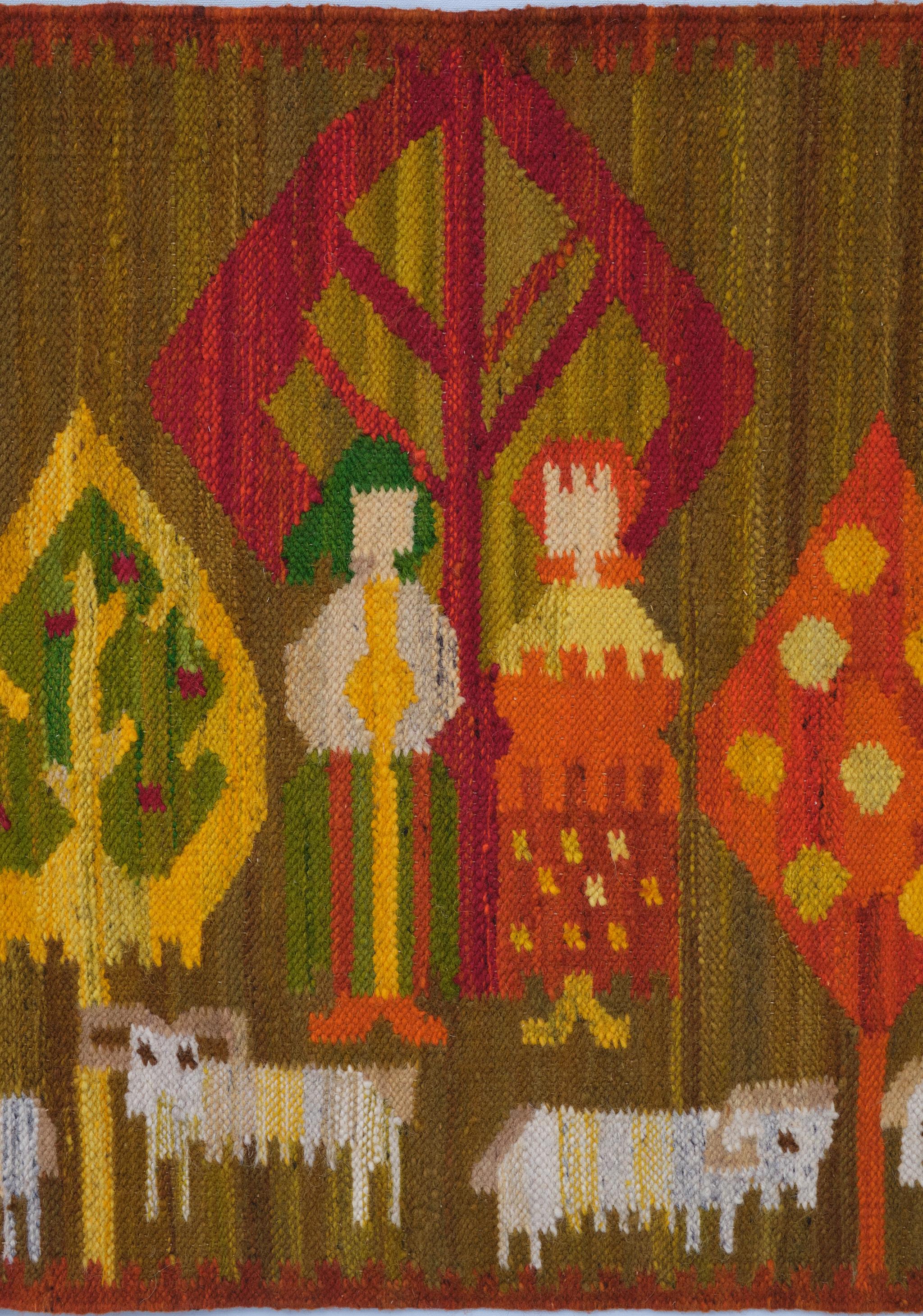 Mid-Century Modern Hand knotted Kelim Tapestry   45 Pasterki   1960s Poland 