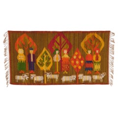 Hand knotted Kelim Tapestry   45 Pasterki   1960s Poland 