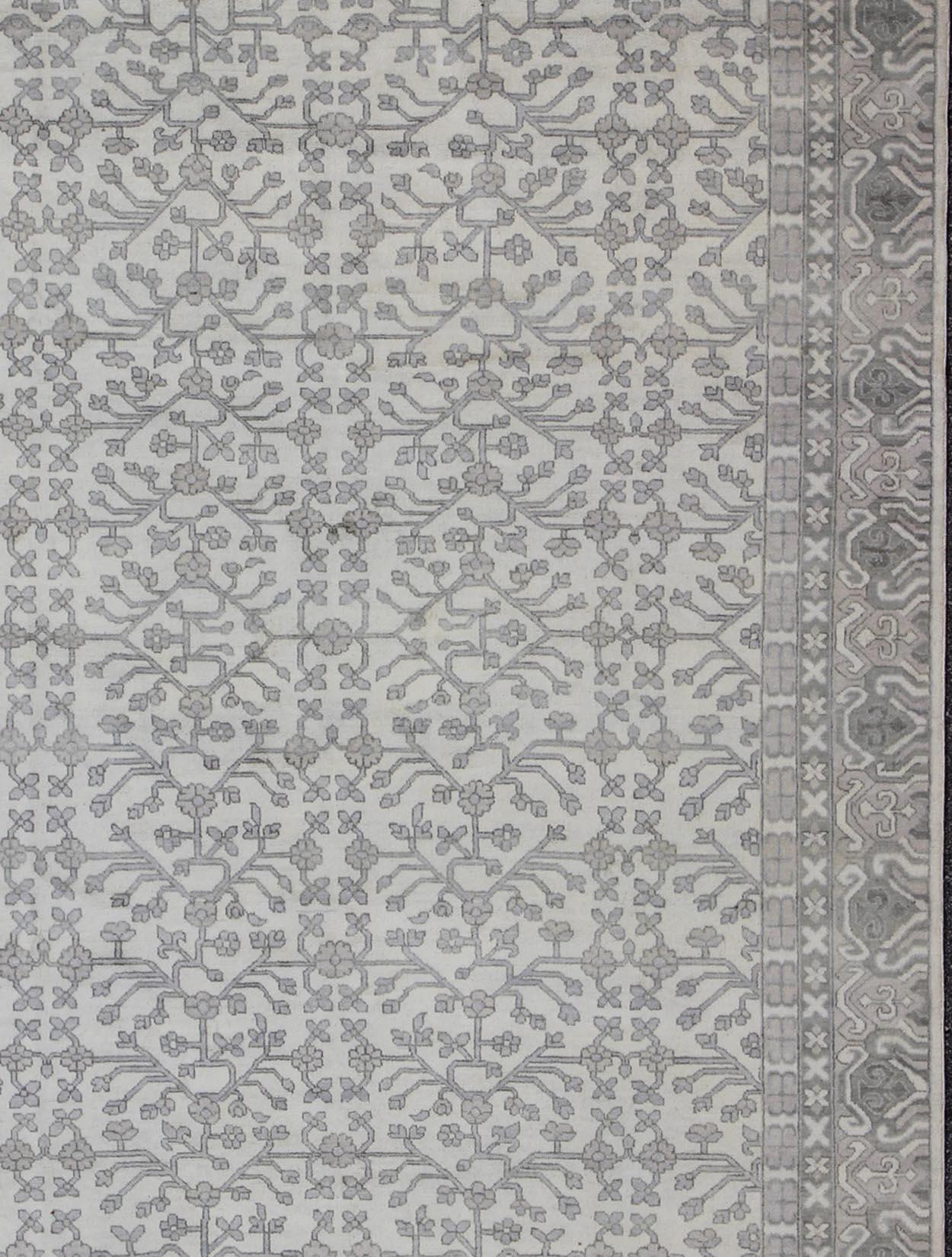 Hand-Knotted Khotan Rug by Keivan Woven Arts in Wool With All-Over Design For Sale 1