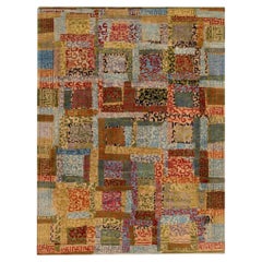 Handgeknüpfter Kotan-Teppich in Multicolor Geometrisches Patchwork-Design, 8'3" x 10'