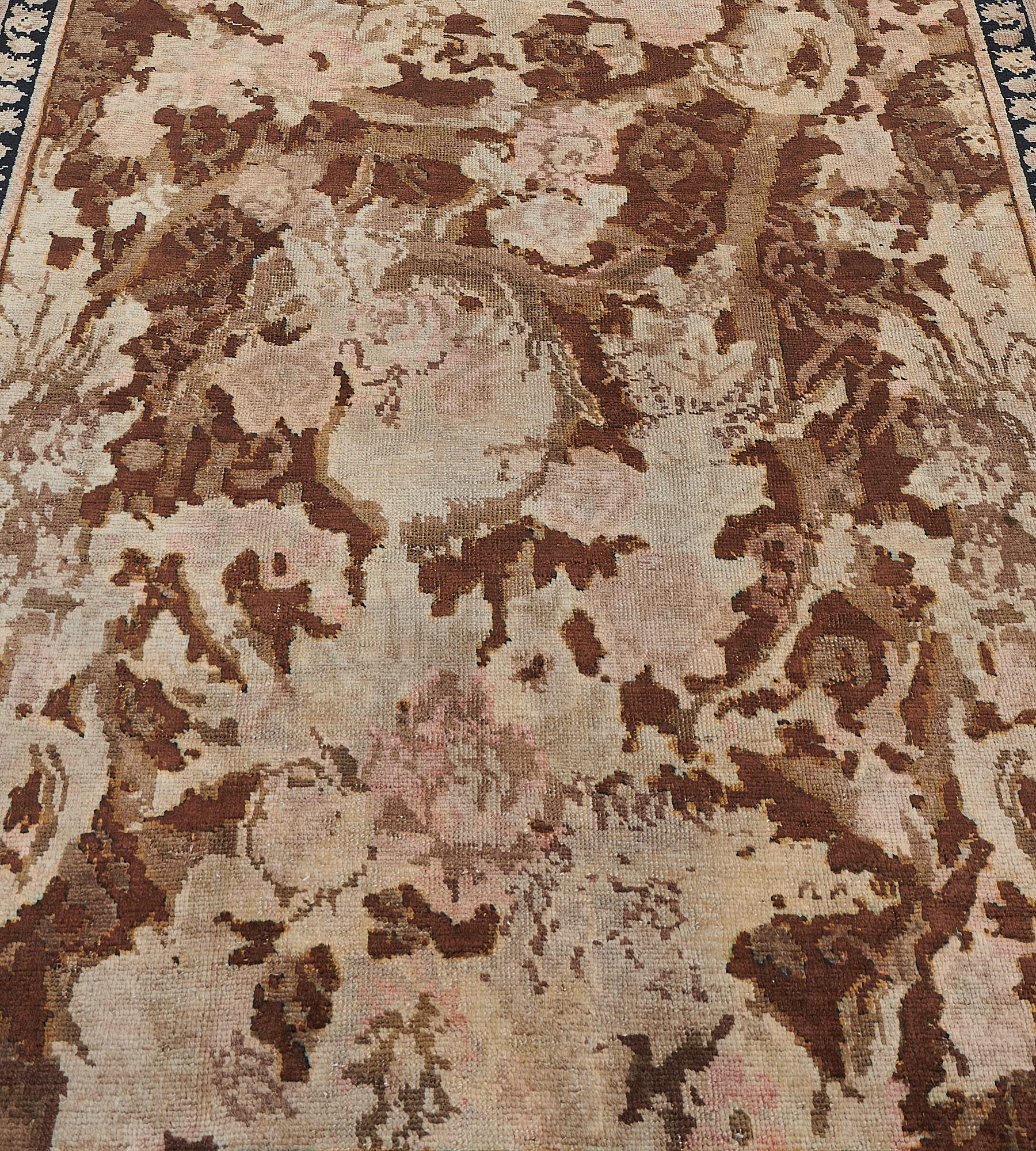 Caucasian Hand Knotted Late 19th Century Wool Floral Karabagh Runner For Sale