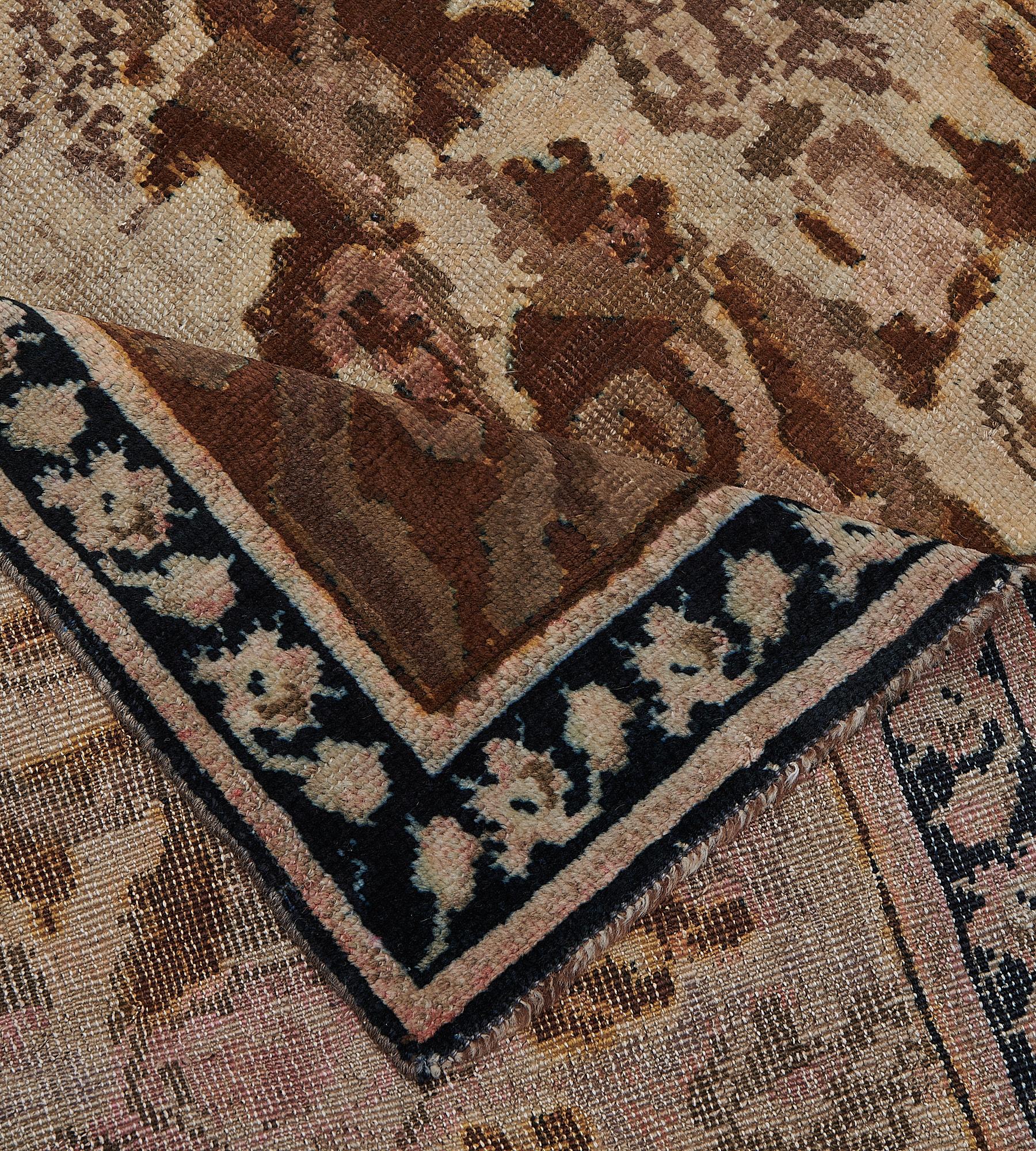 Hand Knotted Late 19th Century Wool Floral Karabagh Runner For Sale 2