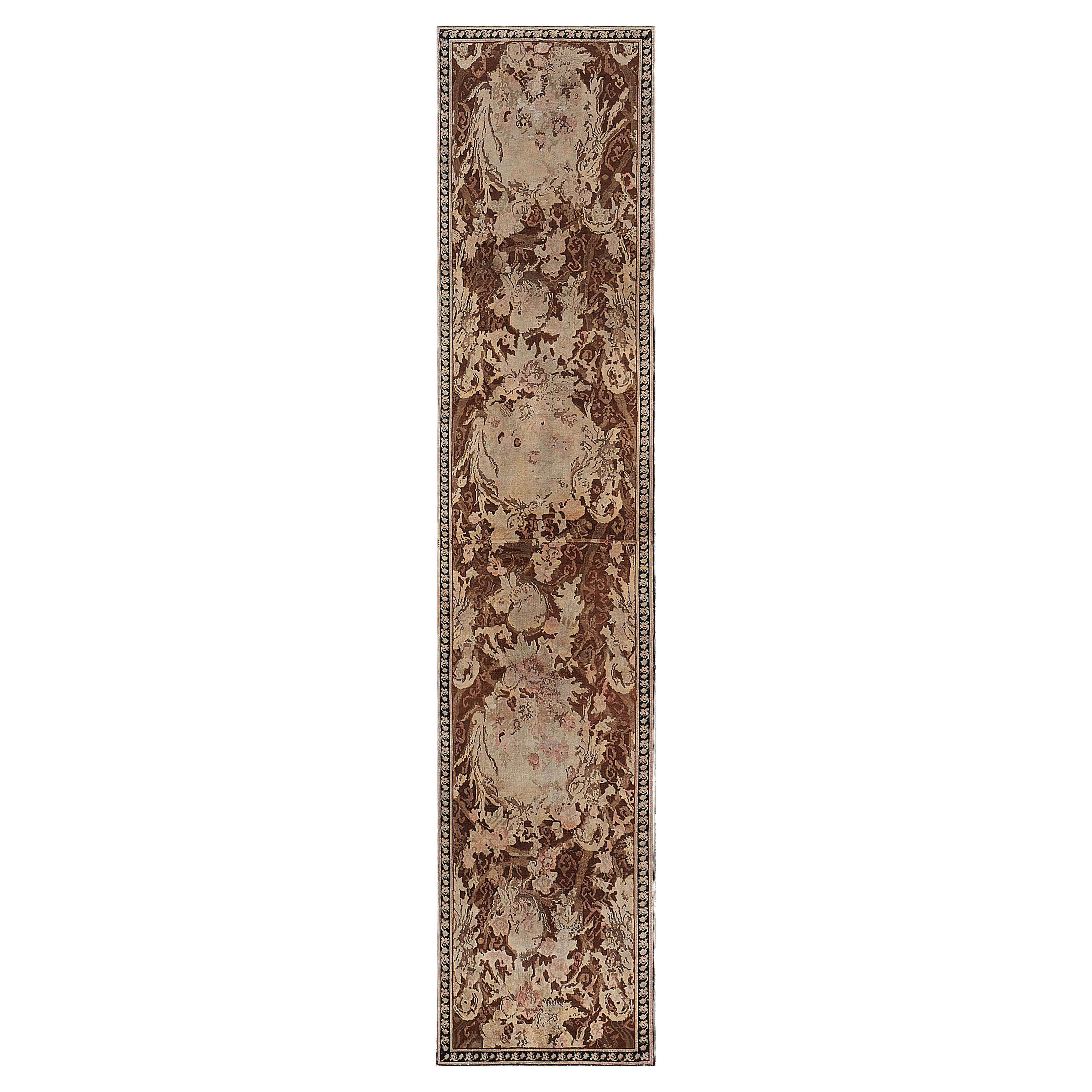 Hand Knotted Late 19th Century Wool Floral Karabagh Runner For Sale