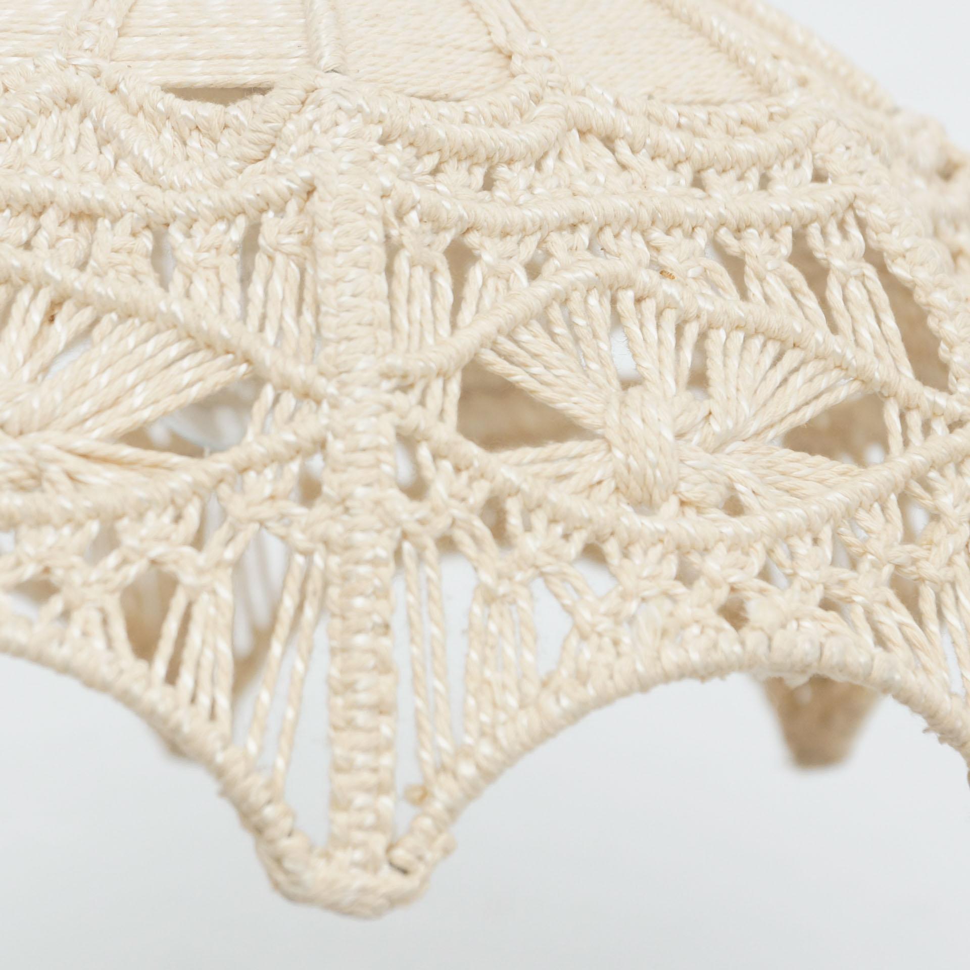Mid-20th Century Hand Knotted Macramé Ceiling Lamp, circa 1960