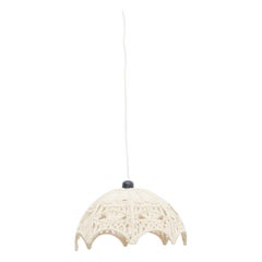 Hand Knotted Macramé Ceiling Lamp, circa 1960