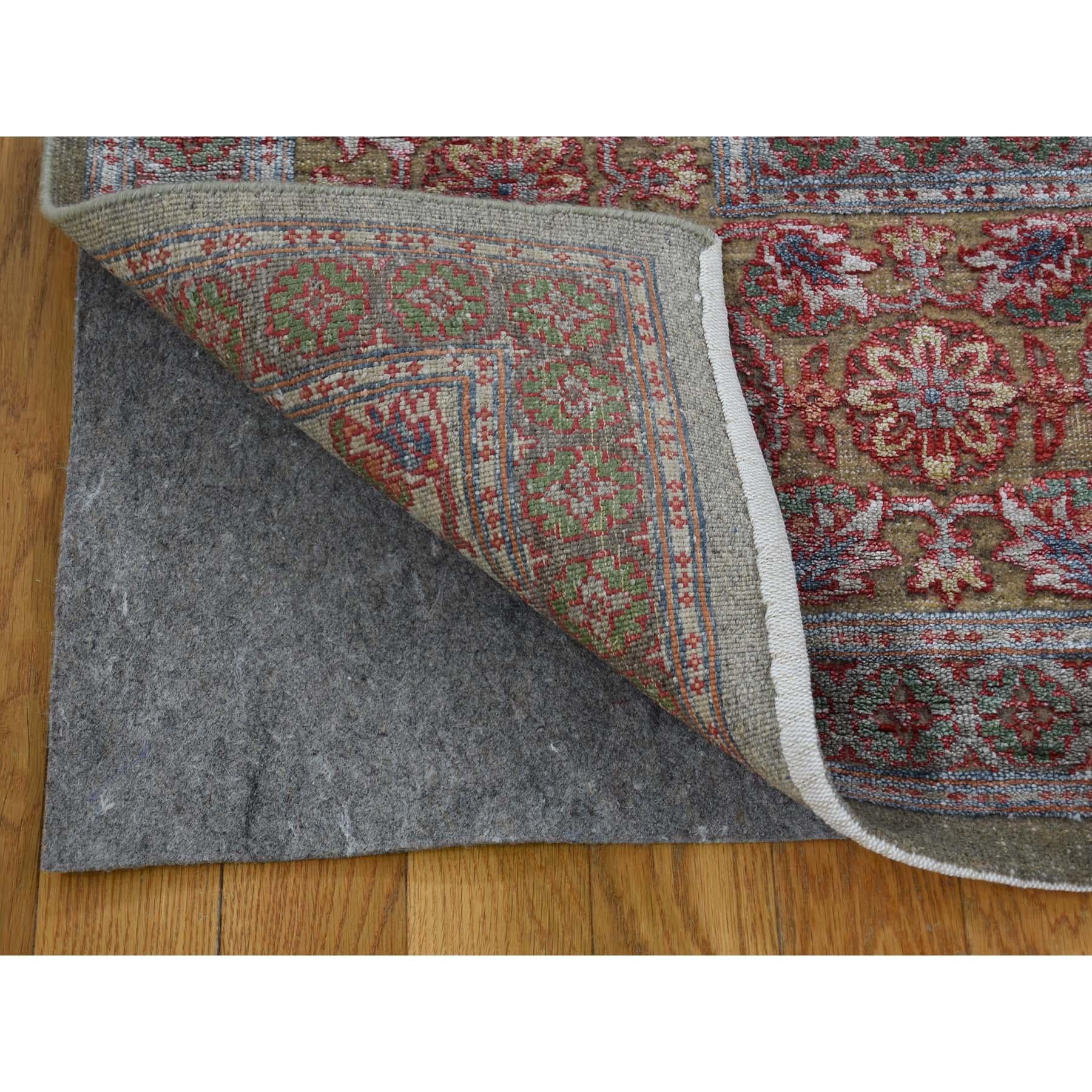 Hand-Knotted Hand Knotted Mamluk Design Silk with Oxidized Wool Oriental Rug