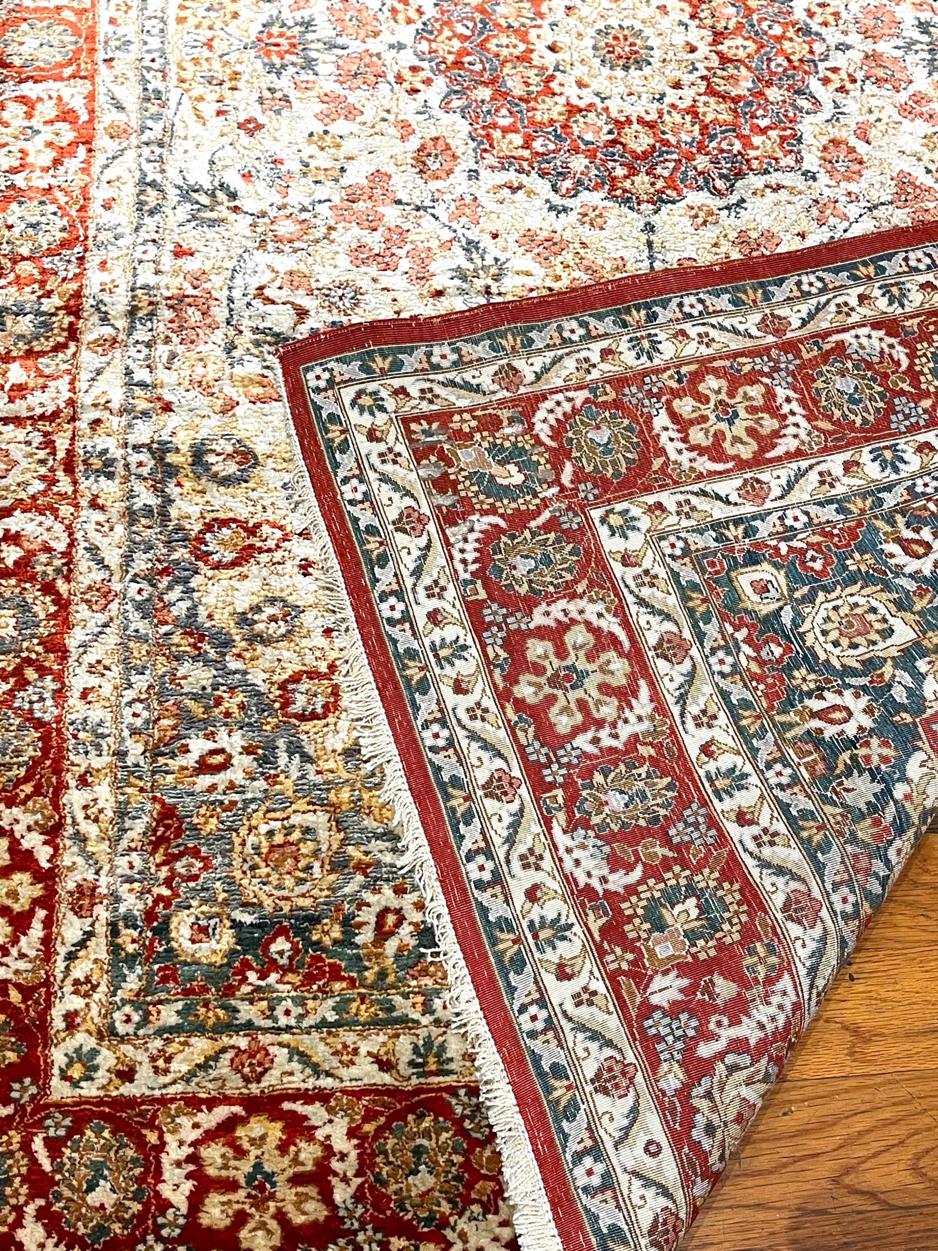 Floral Silk Chinese Rug For Sale 4