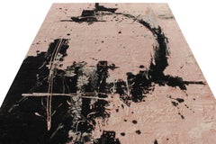 Rug & Kilim's Hand-Knotted Modern Abstract Rug in Pink and Black Pattern