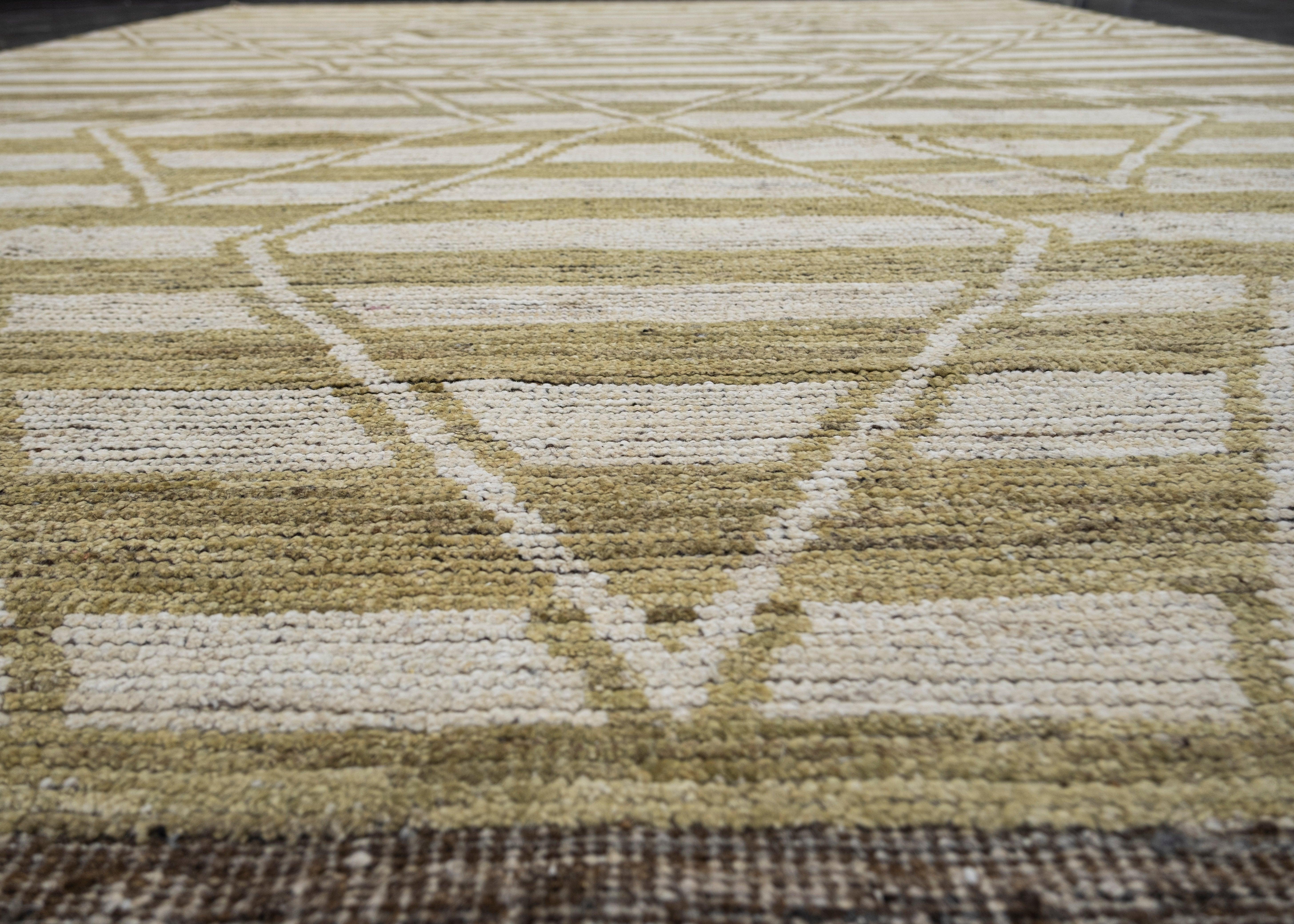 Alfombra marroquí moderna anudada a mano 9'2